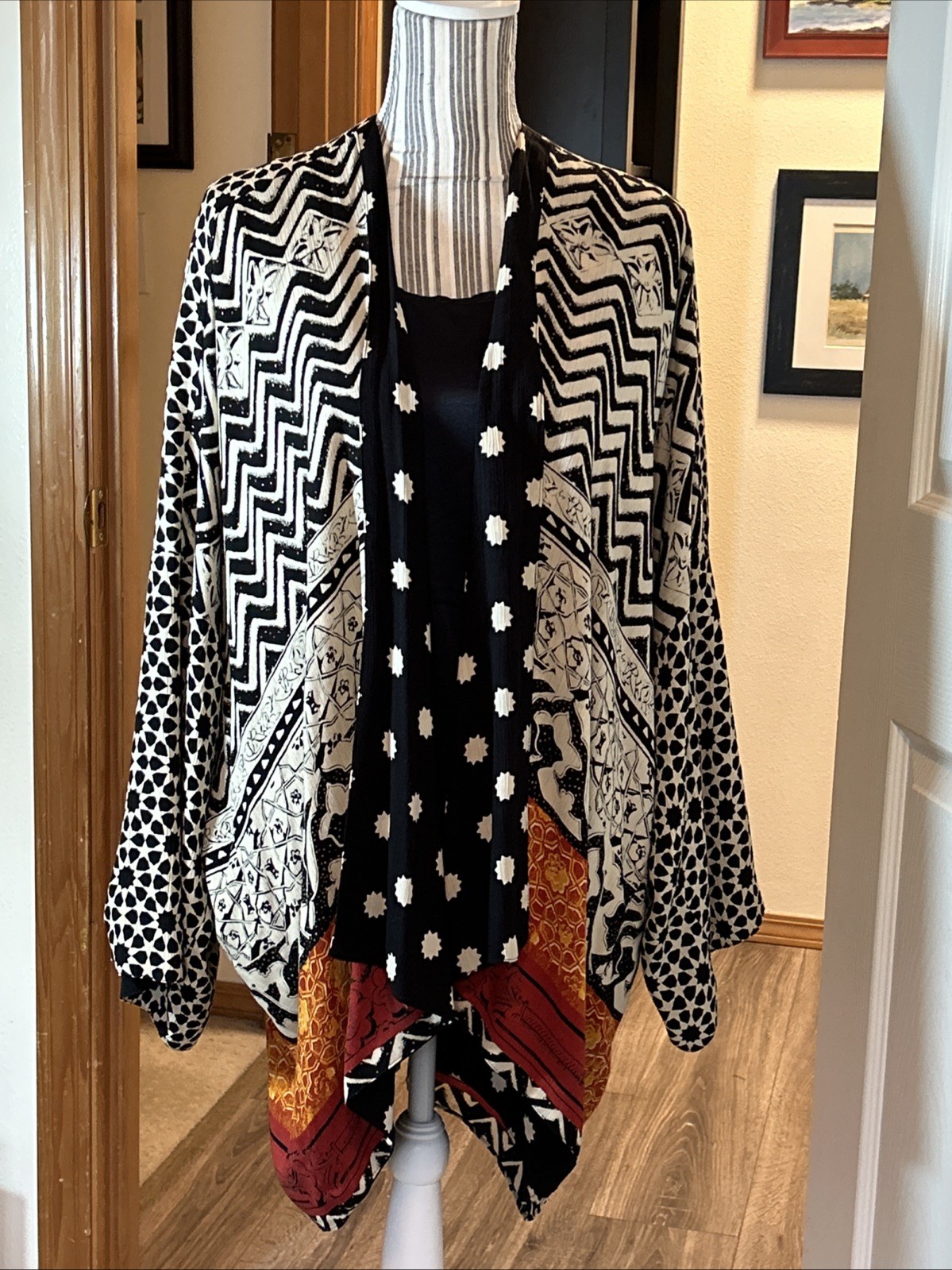 Vintage Platinum Dorothy Schollin Jacket Kimono Blazer Artistic Boho Style