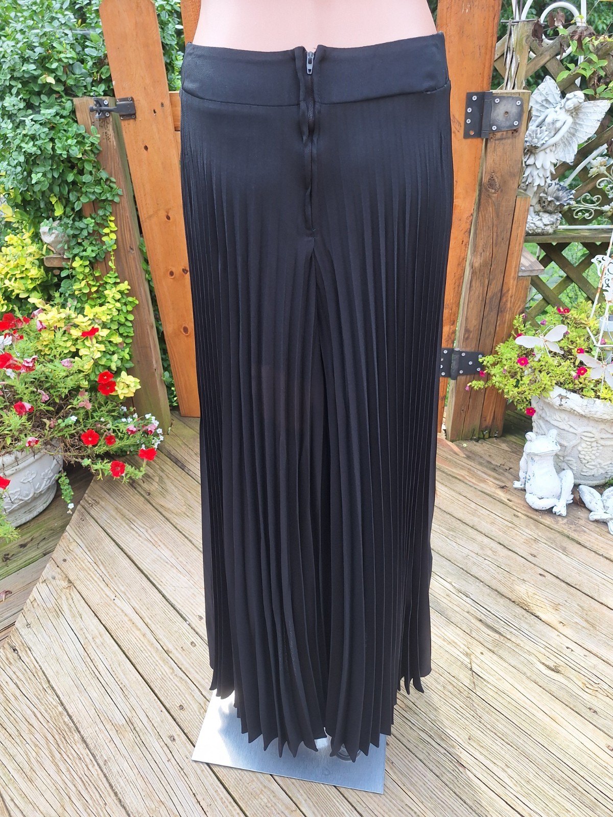 True VTG Mid-century Mod 1970s Accordion Knife Pleat Wide Leg Palazzo Pants S/M