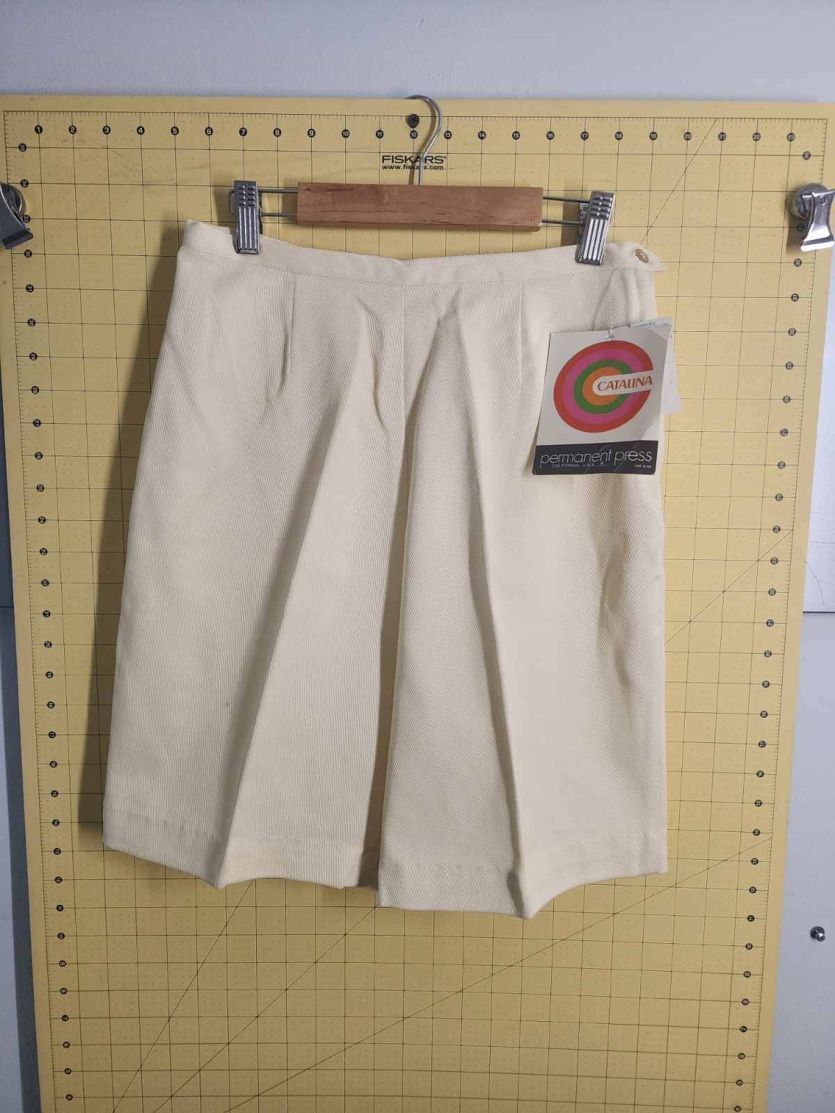 Catalina High Rise Cotton Shorts Cream Color Size 13/14 NOS w Tags Vintage