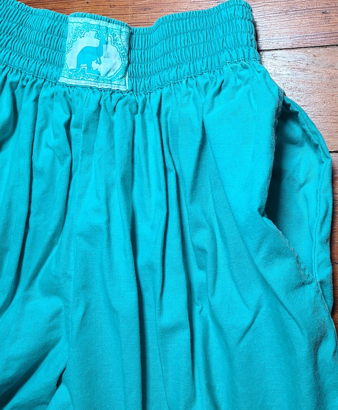 Vintage 80s Shorts Womens 7/8 Pull On Elastic Waist Cotton Baggy Loose Bermuda