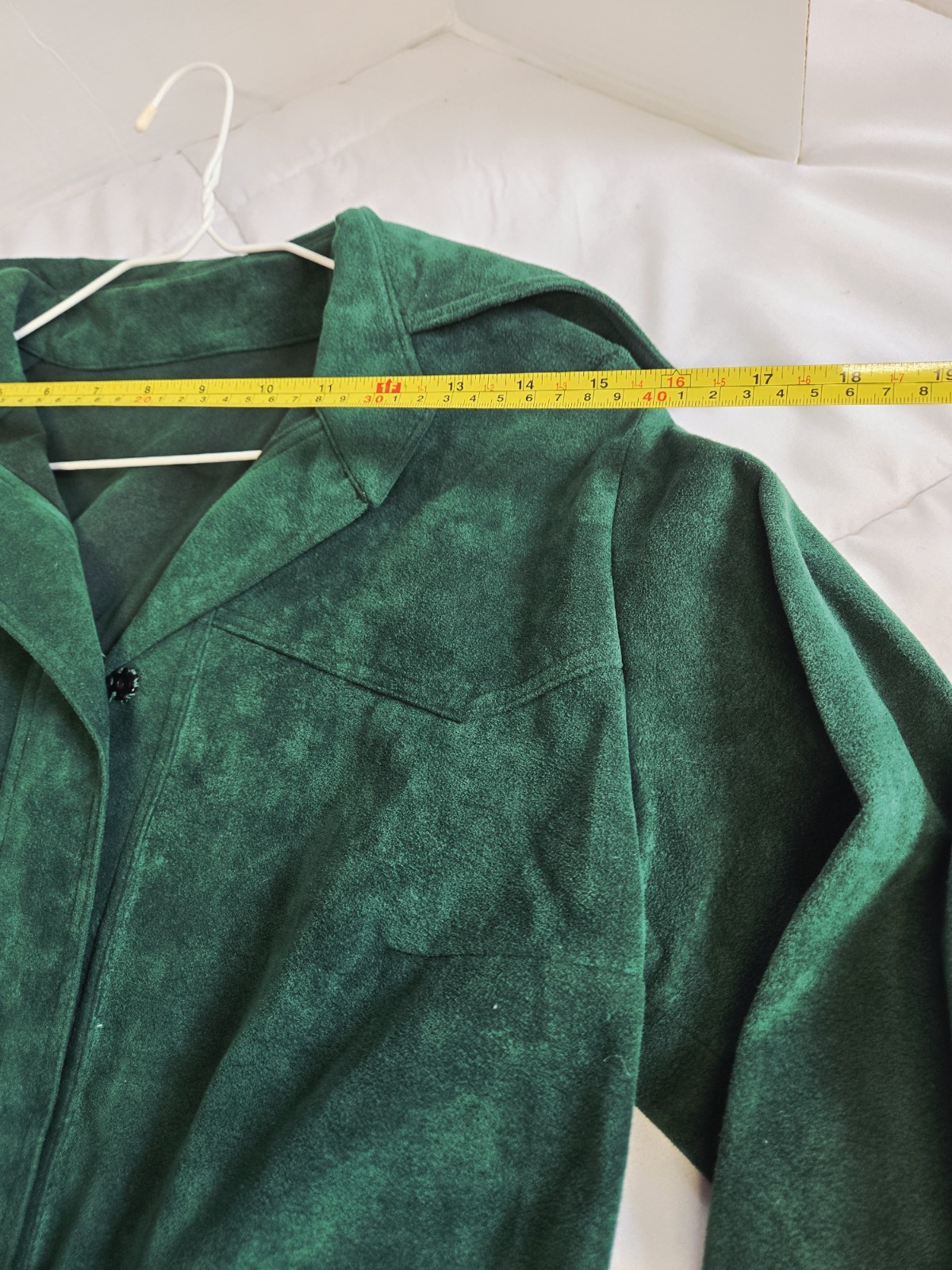 Vtg 80’s Indie Trench Coat Womens M Green Ultra Suede Collection Boho Retro