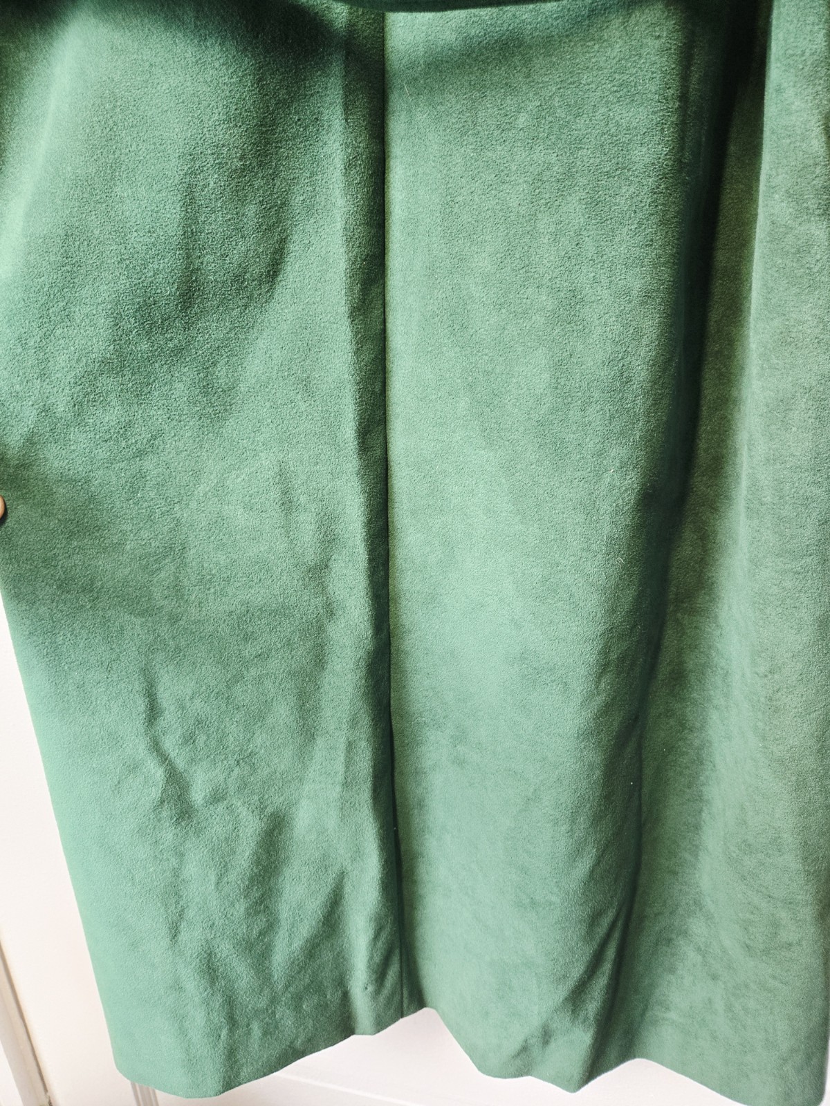 Vtg 80’s Indie Trench Coat Womens M Green Ultra Suede Collection Boho Retro