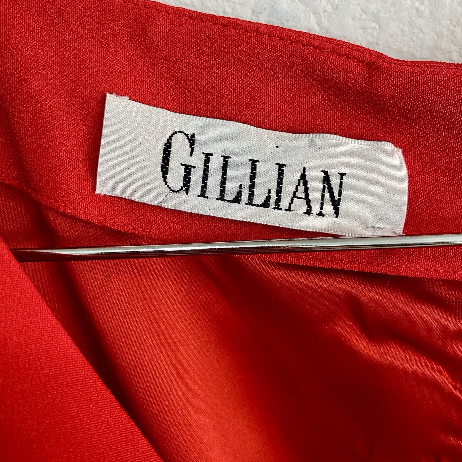 VTG Gillian 100% Silk Red Draped Surplice V-Neck Sheath Dress Size 14