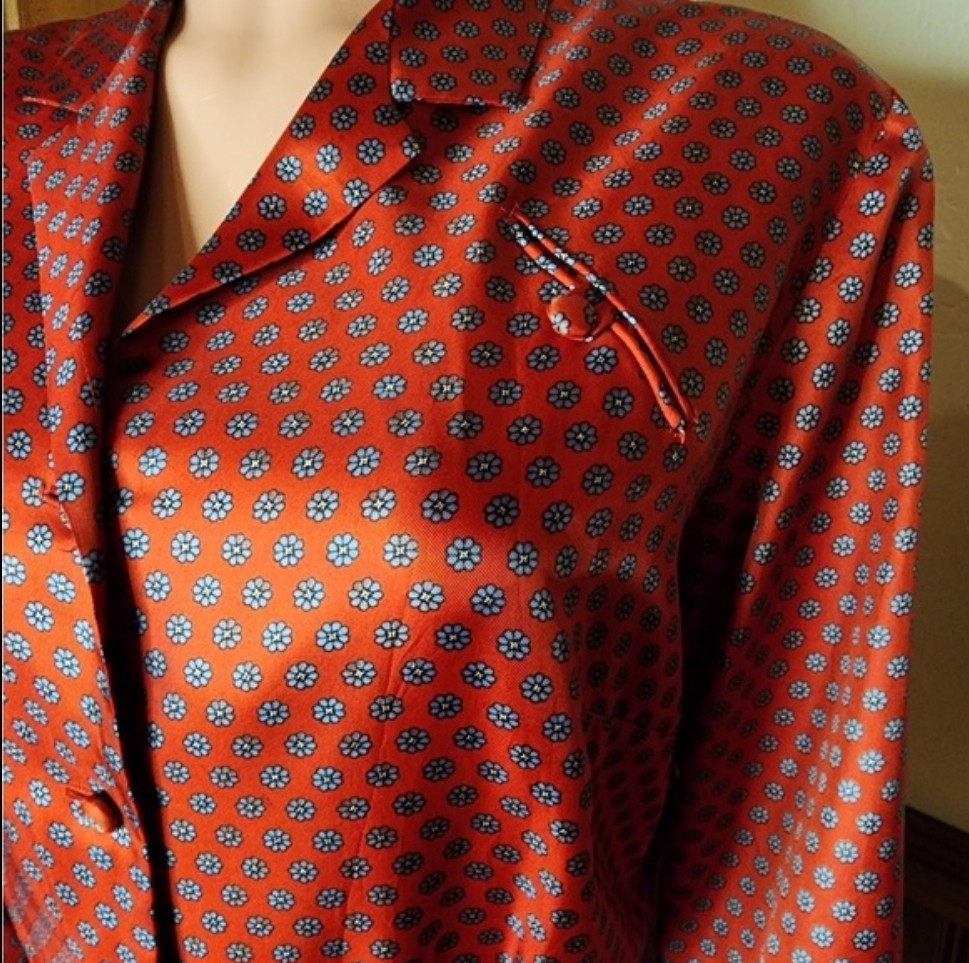 Nancy Greer New York Vintage 50s 60s Red Blue Floral Dress