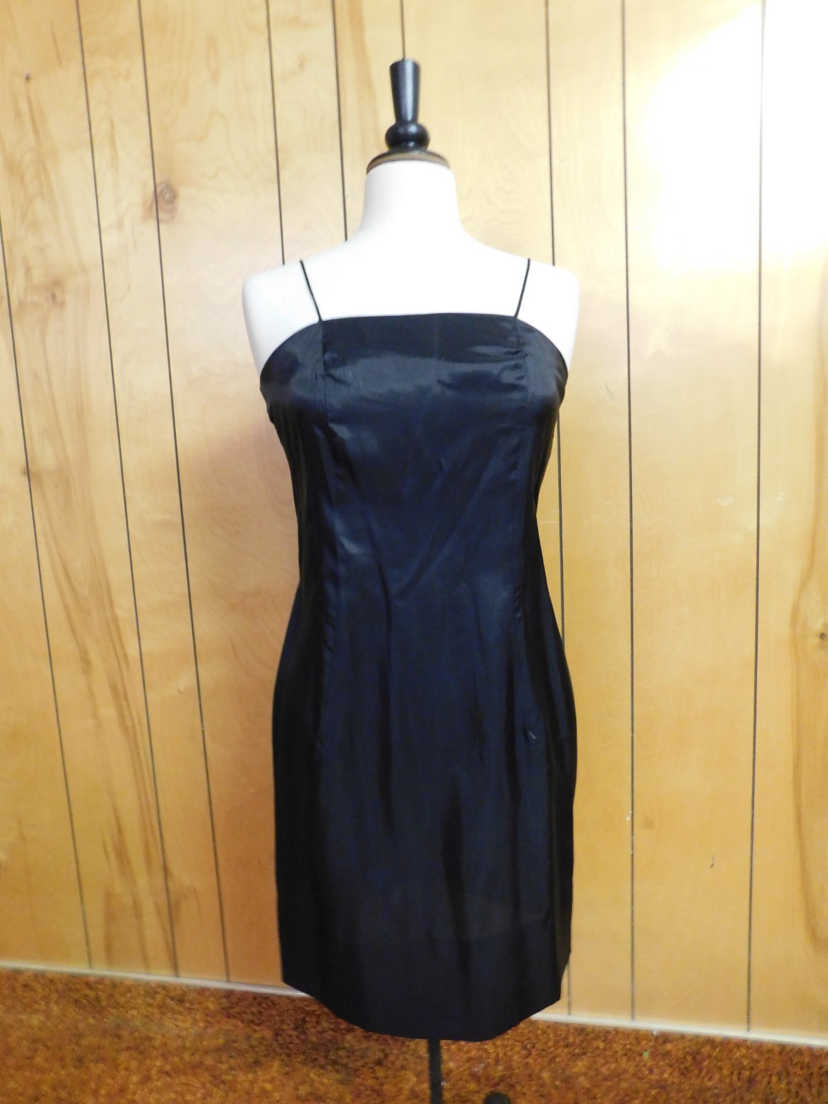 Vintage ELINOR GAY Lace over Black Slip „Little Black Dress” Waist 31″ *