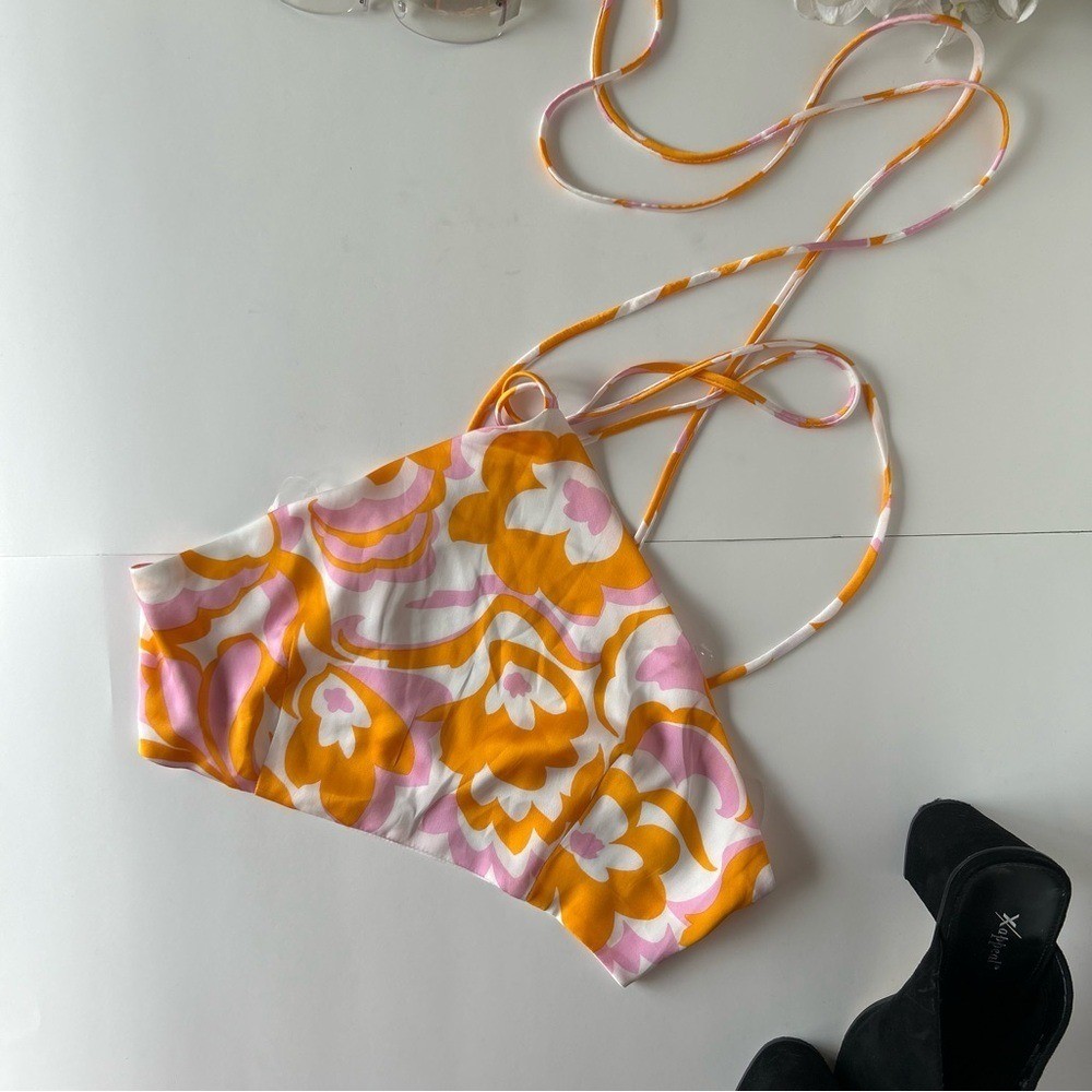 Lumiere pink and orange 70s inspired halter