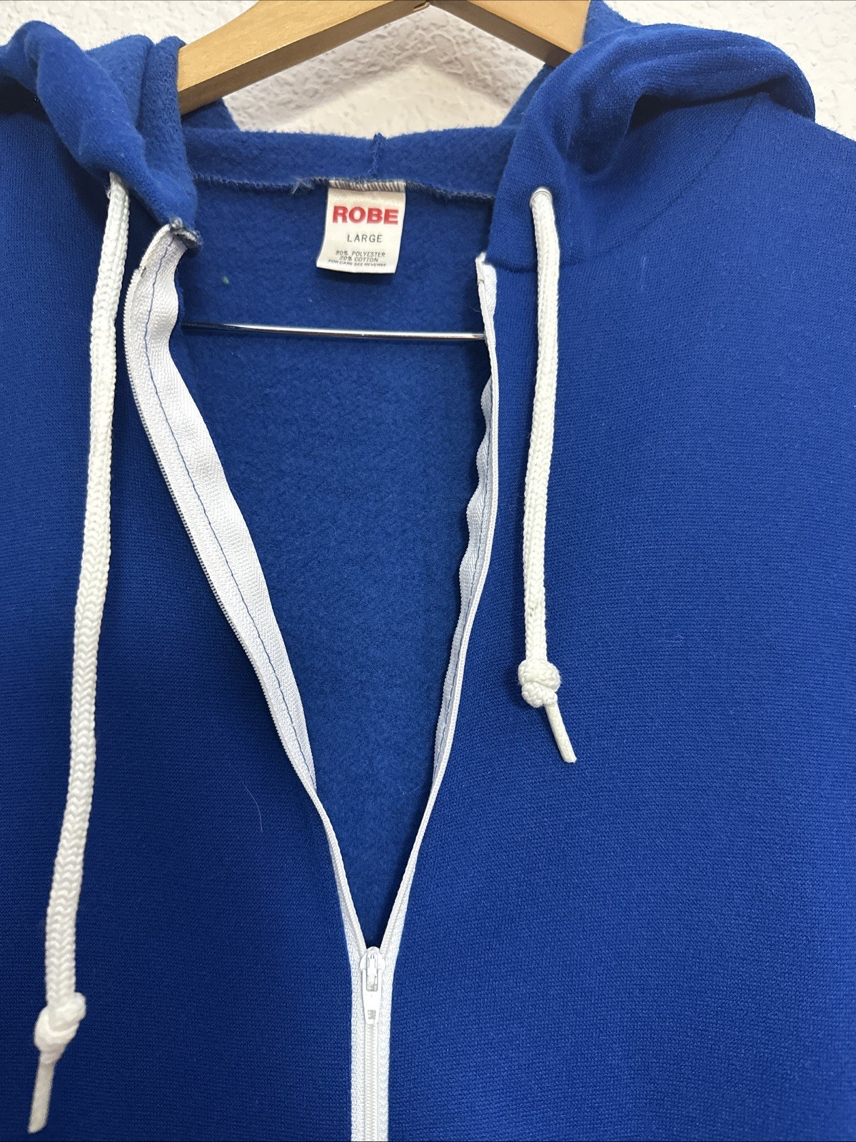 ROBE Leo Zodiac Hoodie Zip up Blue Lion Graphic Long Sleeve Size L NWOT w flaw