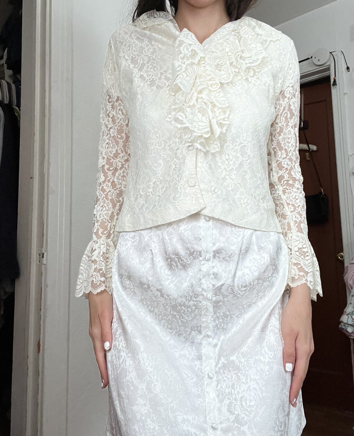 vintage alice stuart lace peasant bohemian victorian blouse