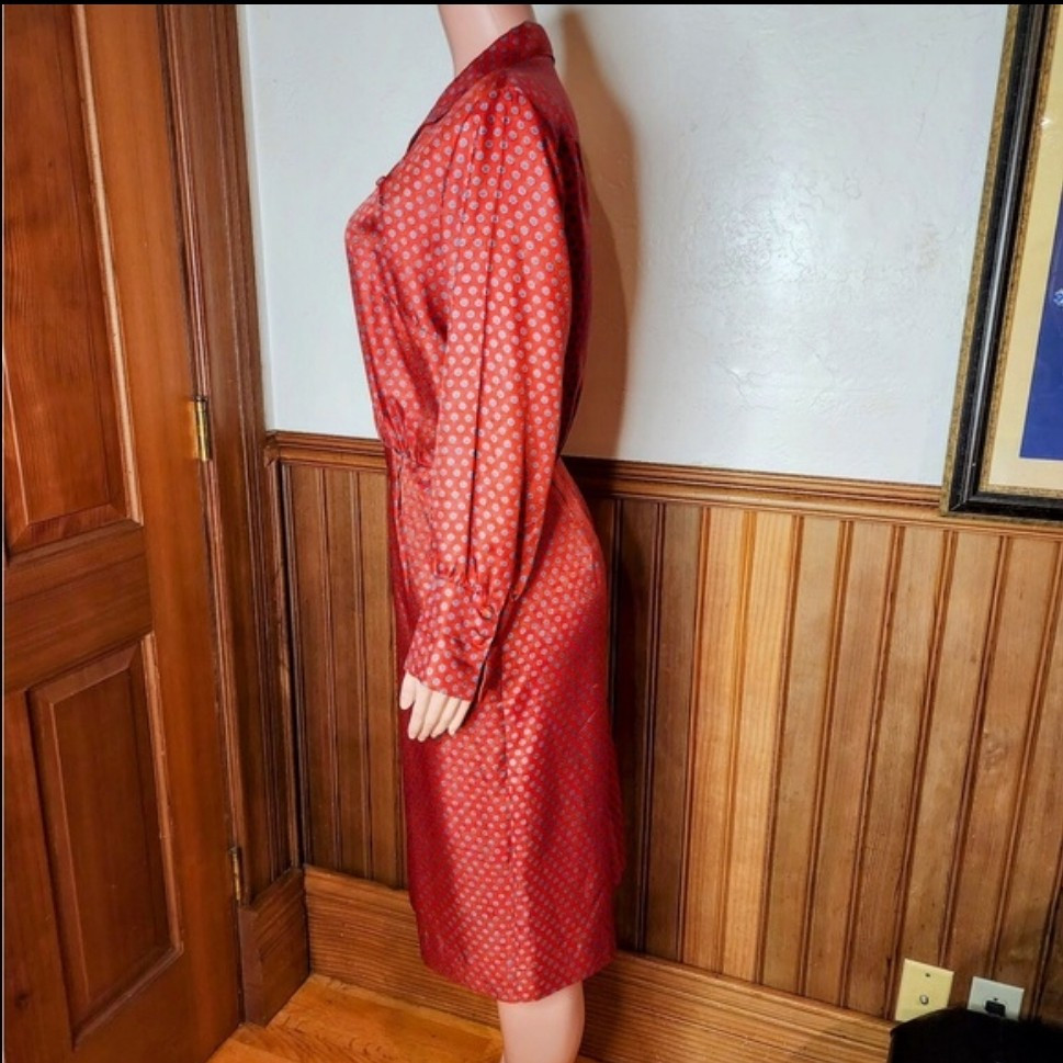 Nancy Greer New York Vintage 50s 60s Red Blue Floral Dress