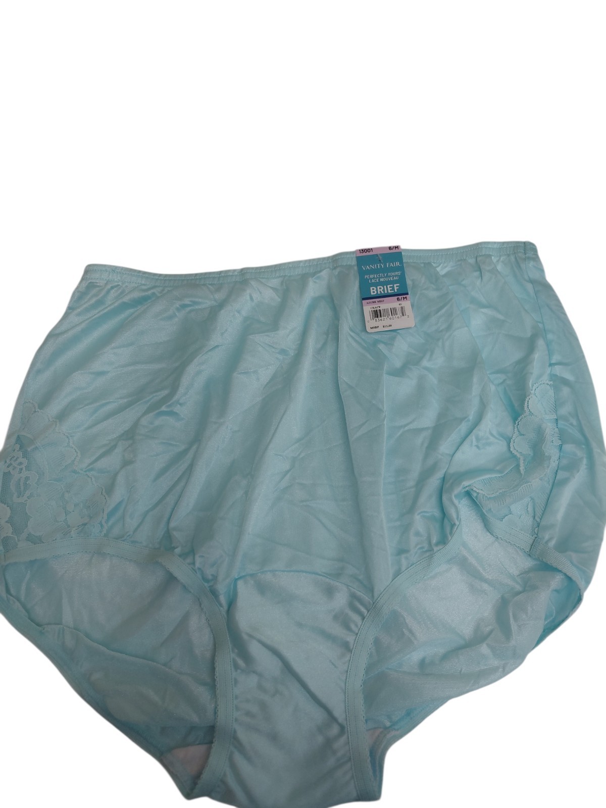 Vintage Light Blue Vanity Fair Granny Brief Size 6/M Laced