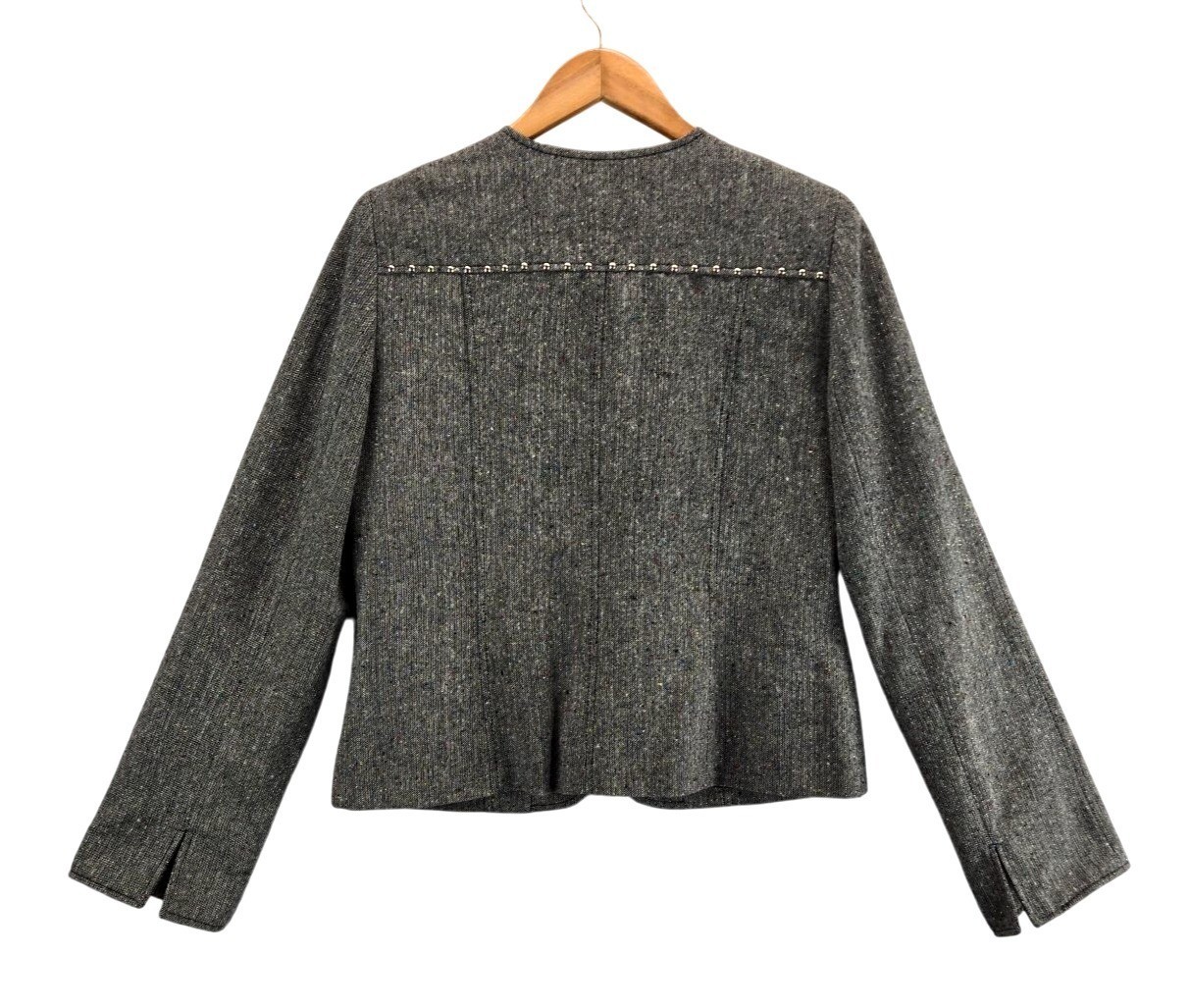 Vtg 90s Blazer Moto Gray Weave Multi Color Specs Silver Studs & Thread M Mishca