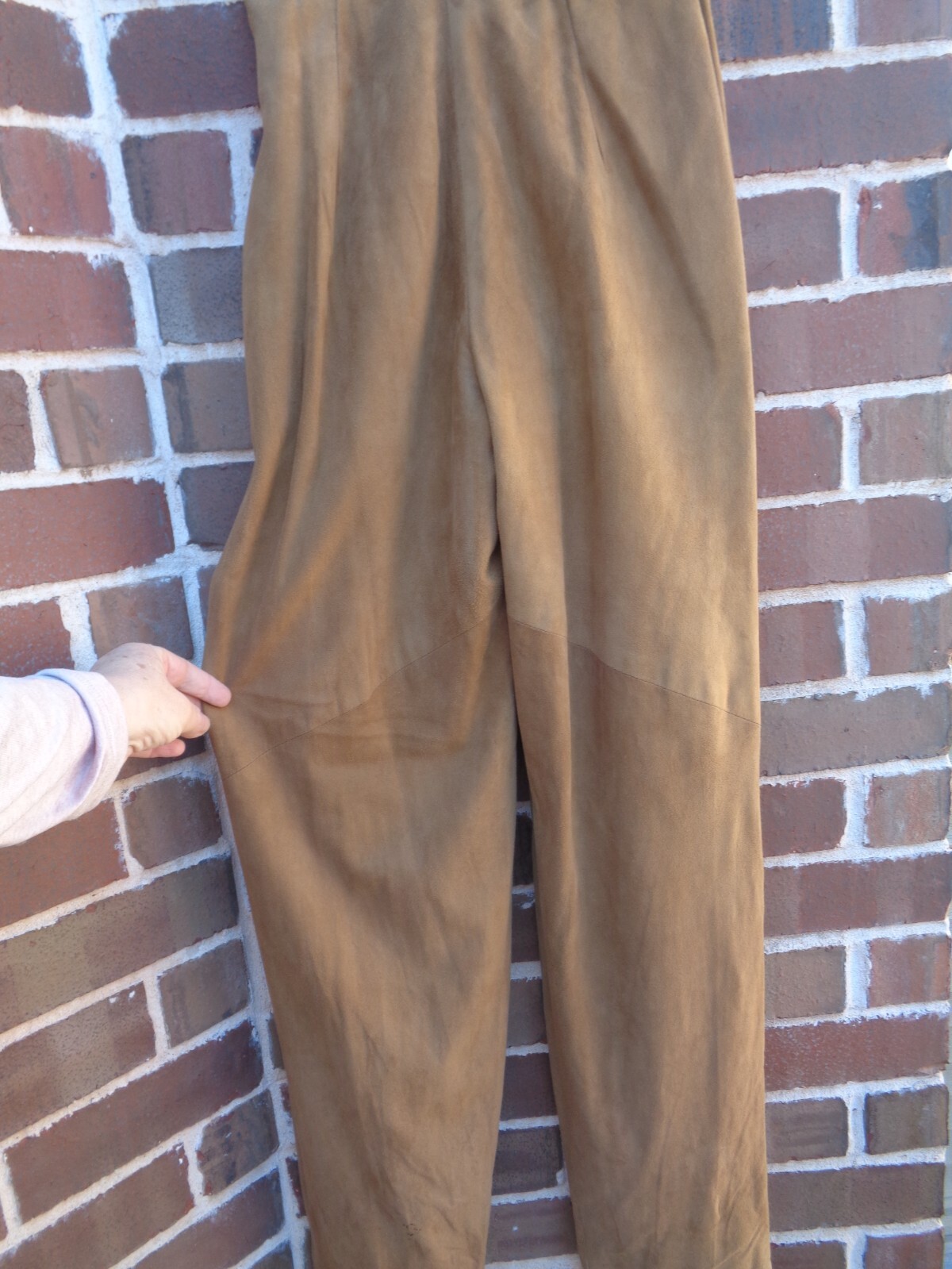Vintage Vakko Suede Pants Size 6 Made In USA Light Taupe Excellent Condition