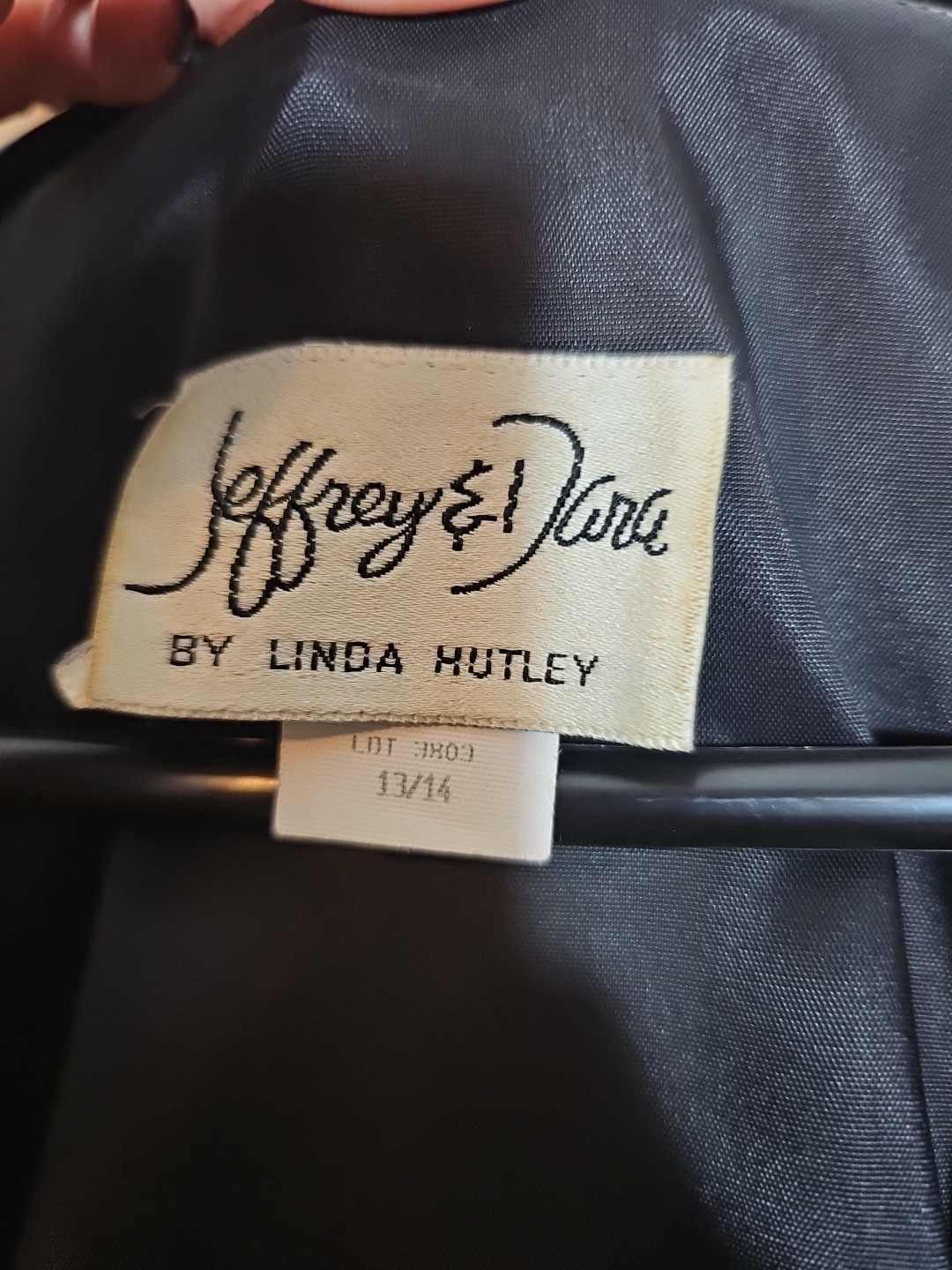 Jeffery & Dara 1980s Black Jumpsuit With White Floral Beaded Top Details, 13/14