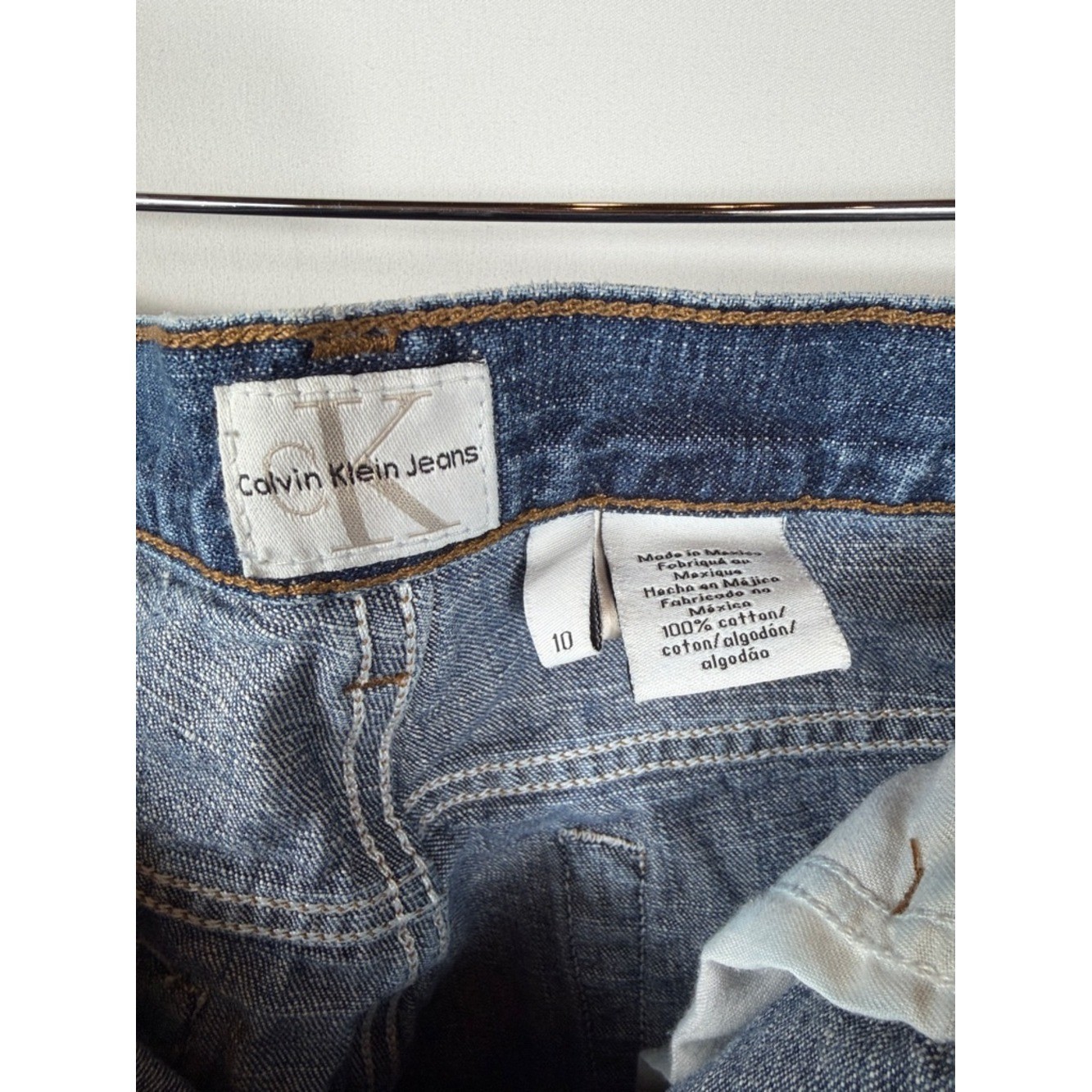 VTG Calvin Klein Calvin Boot Double Stone Jeans Womens Size 10. Inseam 32 in