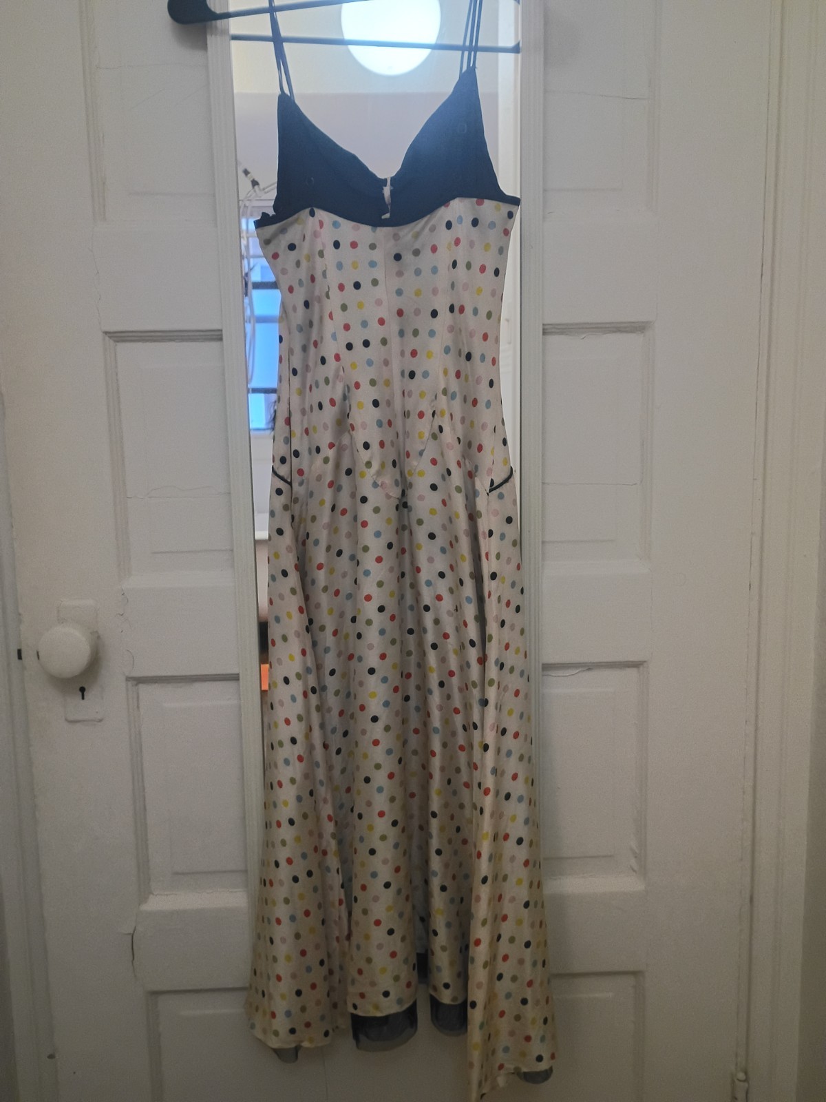 Vintage Dress Pamela Brown Size 4, Beige With Polkadots