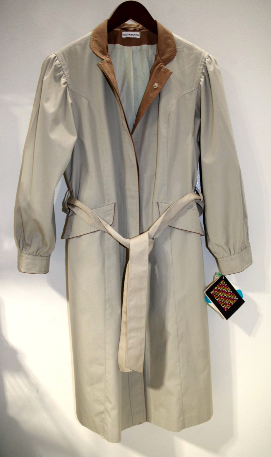 T3 Vintage NWT Rain Shedder by Ken Meritt Trench Rain Coat Tan & Brown 12 Poland