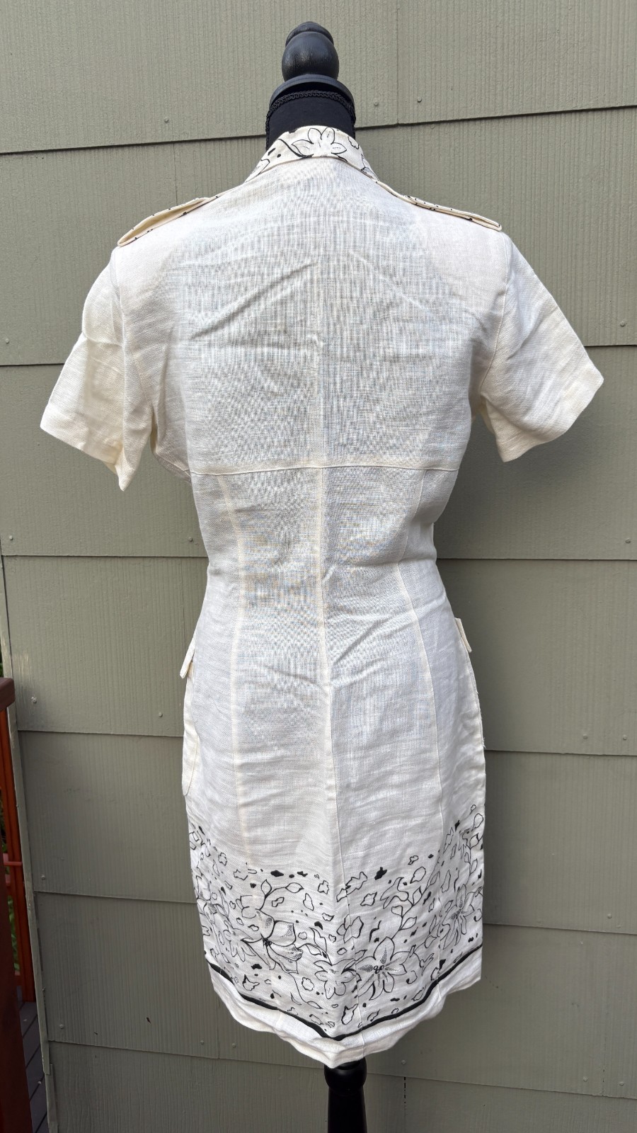 vintage ALMA 70s 80s Italian Linen Floral Summer Career Cocktail Wiggle Dress