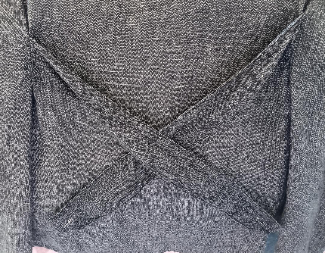 VTG FLAX Jeanne Engelhart Black Linen Maxi Tank Dress & Jacket Lagenlook – Sz 2G