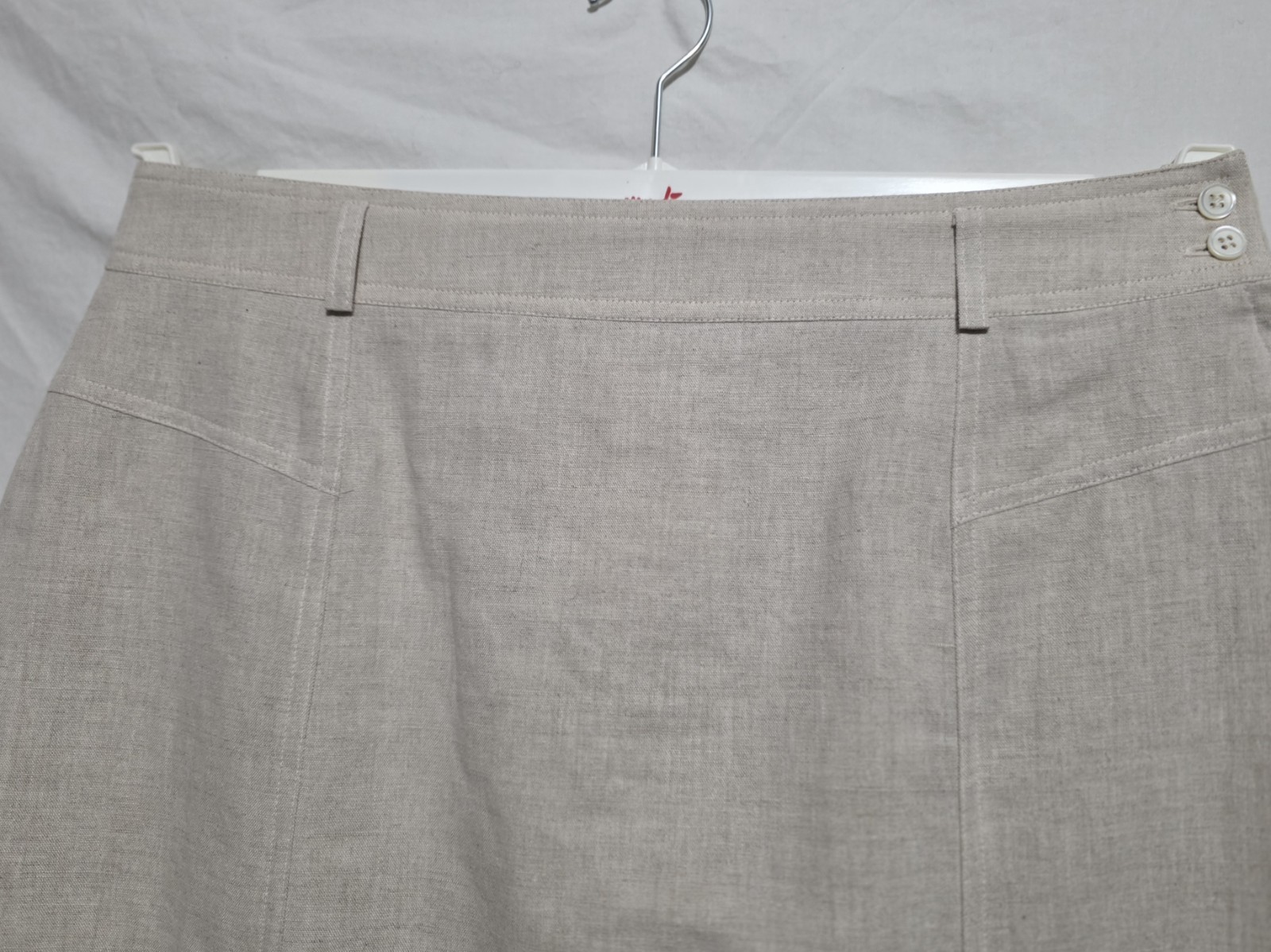 Mondi Skirt Sz 44 M/L New Vtg Straight Beige Ecru Linen Blend ’90s Office Career