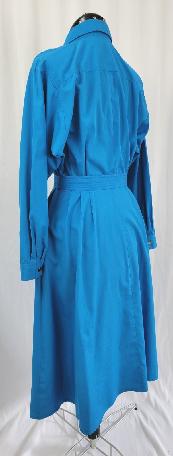 Vintage Darian Bright Blue Shirt Dress w Matching Belt Size 10