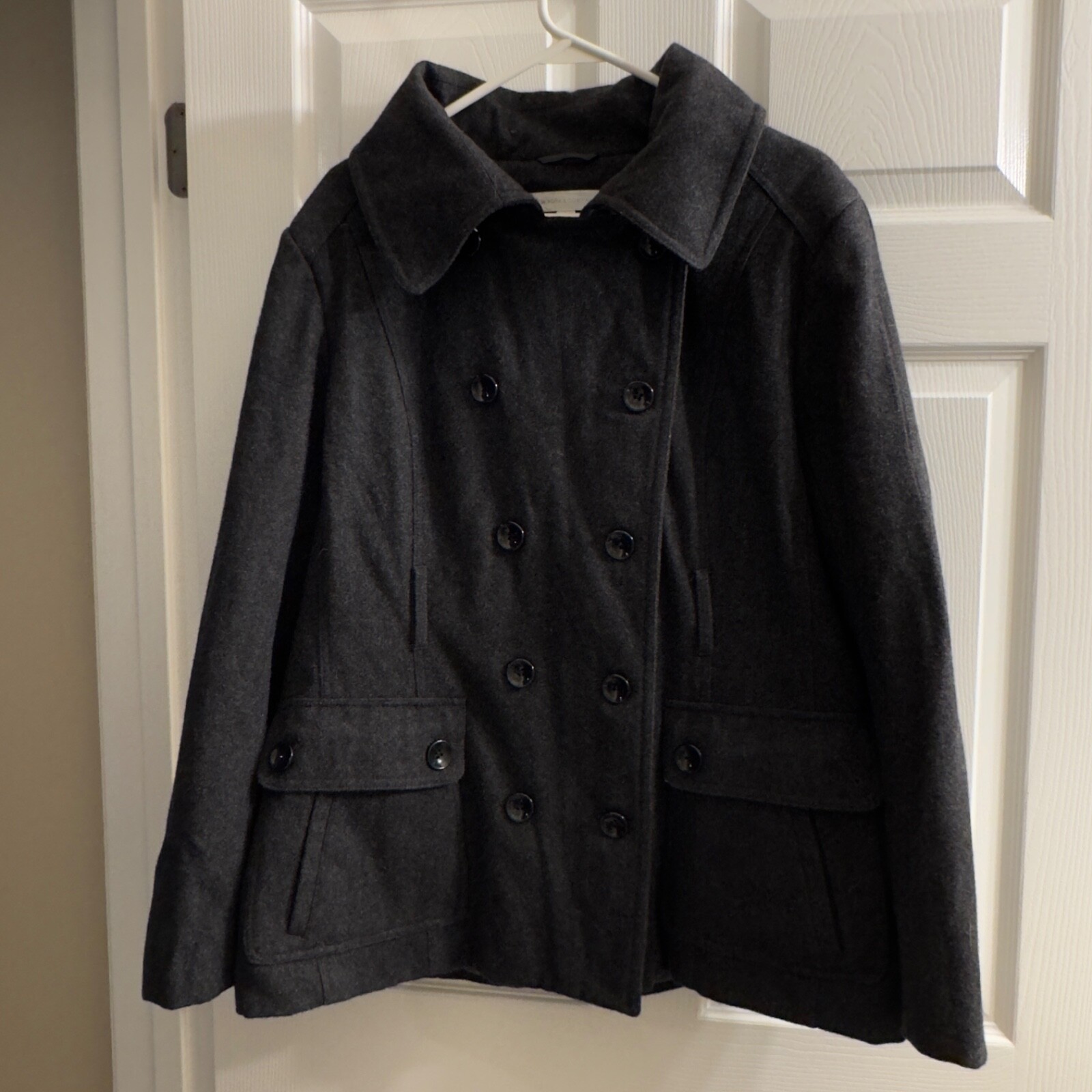 New York and Company wool coat women’s XL button up heavy winter pea coat