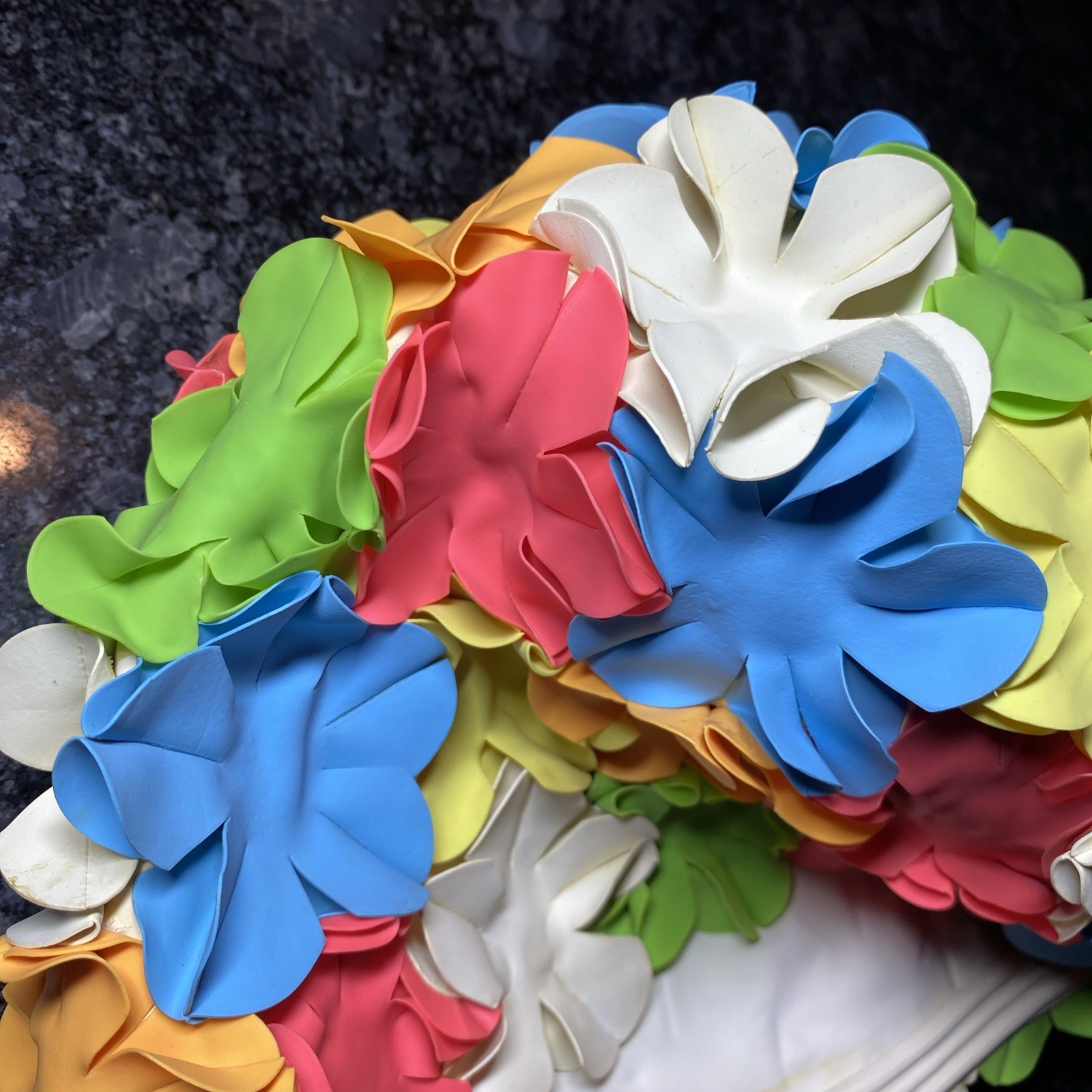 Vintage Swim Cap Flower Multicolor Rubber Petal 1960s Retro Style Bathing Cap