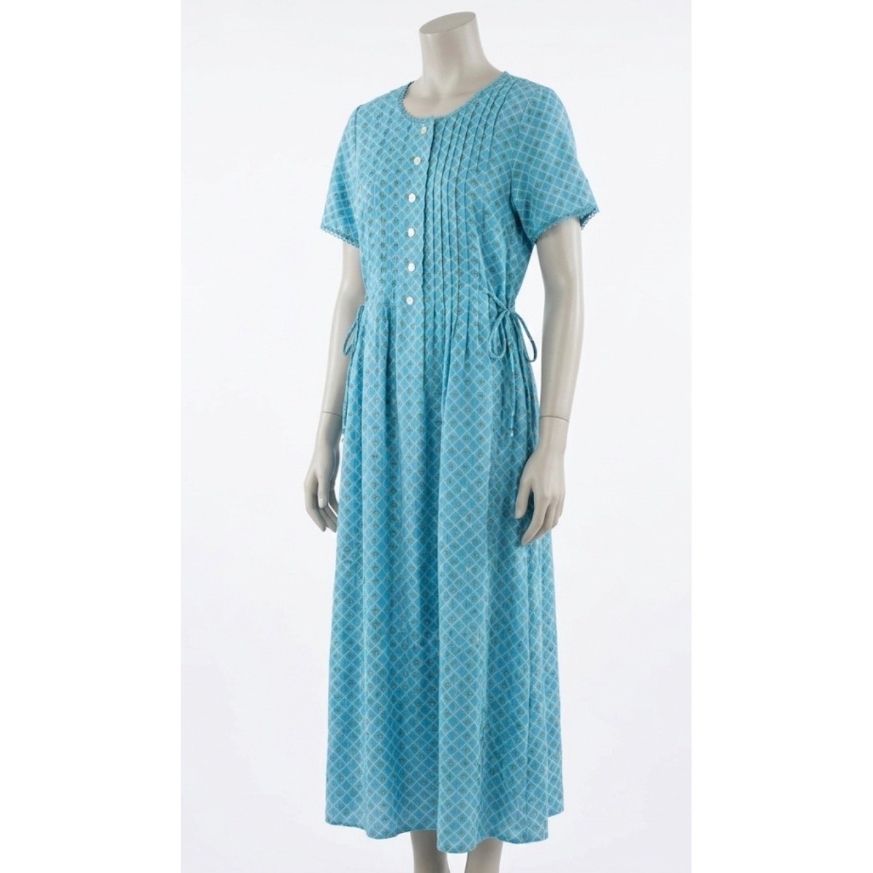VTG 90s Sarah Elizabeth Rayon Cottagecore Prairie Maxi Dress M Blue Floral 12