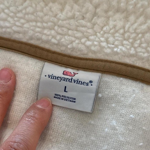 Vineyard Vines Cream Vest Women’s Preppy Coastal Granny Core Size Large