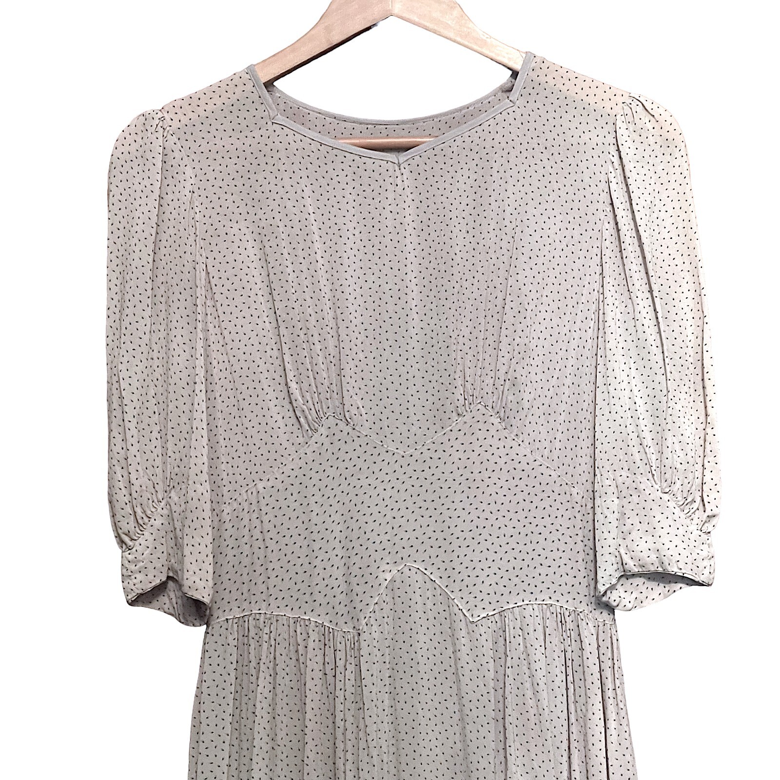 1930’s Vintage Tea Dress Sheer Chiffon Crepe Size Small Handmade Below Knee