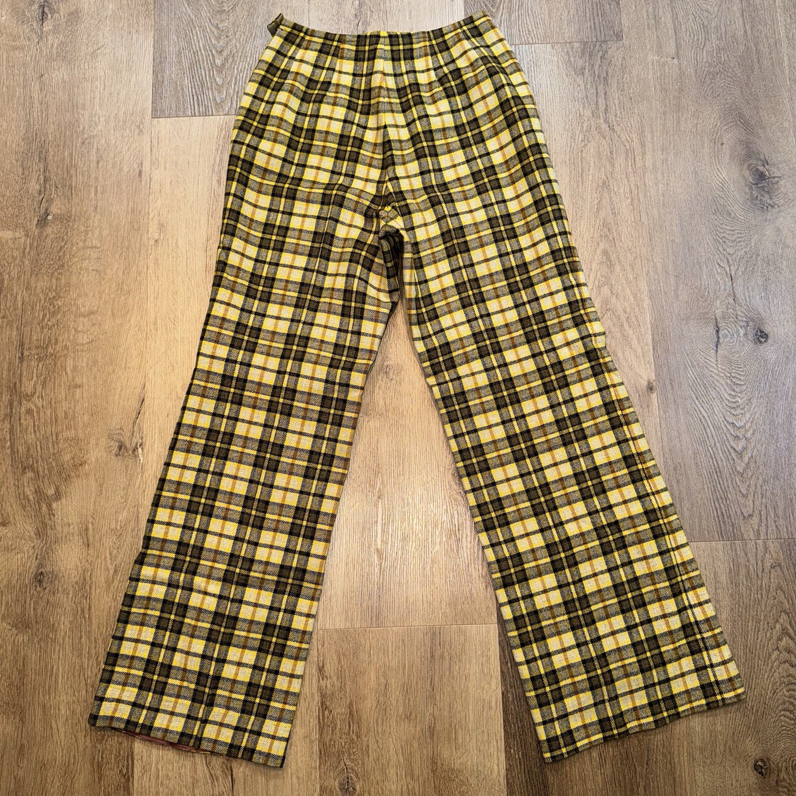Vintage Pendleton Pants Womens 10 Wool Dress Slacks MCM Mod Disco Tartan Plaid