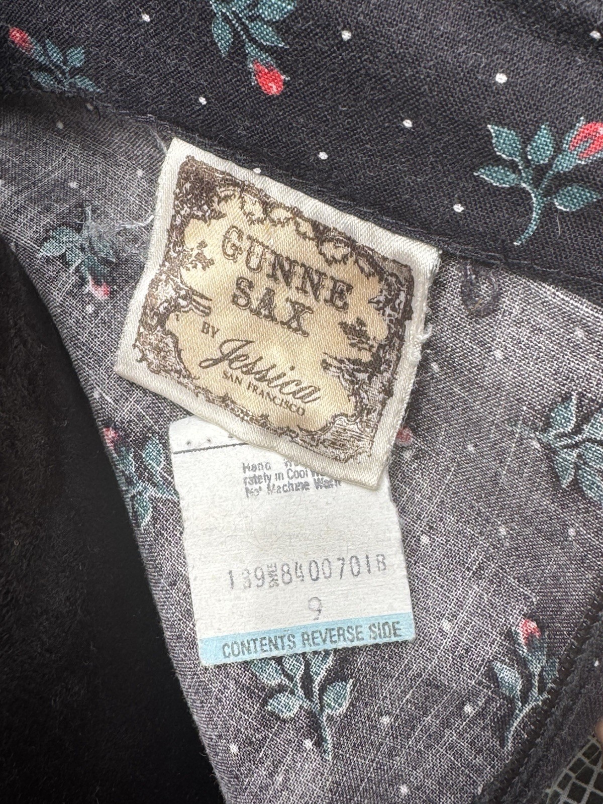 Gunne Sax by Jessica San Francisco black dress Corset Sundress Size 9