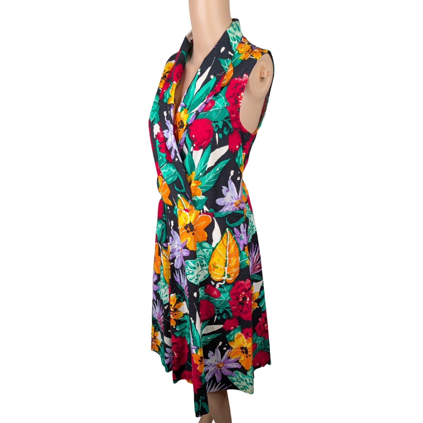 VTG 80s 90s Impressions Cotton Circle Skirt Dress M/L Floral Grunge Whimsigoth