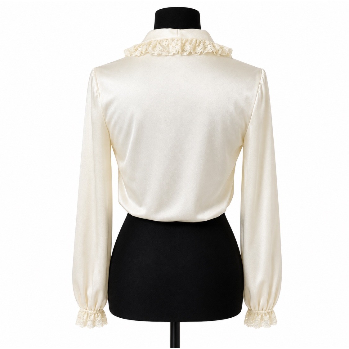 Vintage Fredericks Hollywood Coquette Crop Top Blouse S Satin Lace Romantic 80s