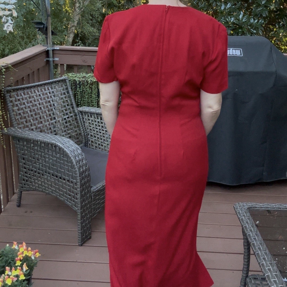 Vintage 80s John Roberts Red FittedSheath Dress | Holiday Maxi Size 6