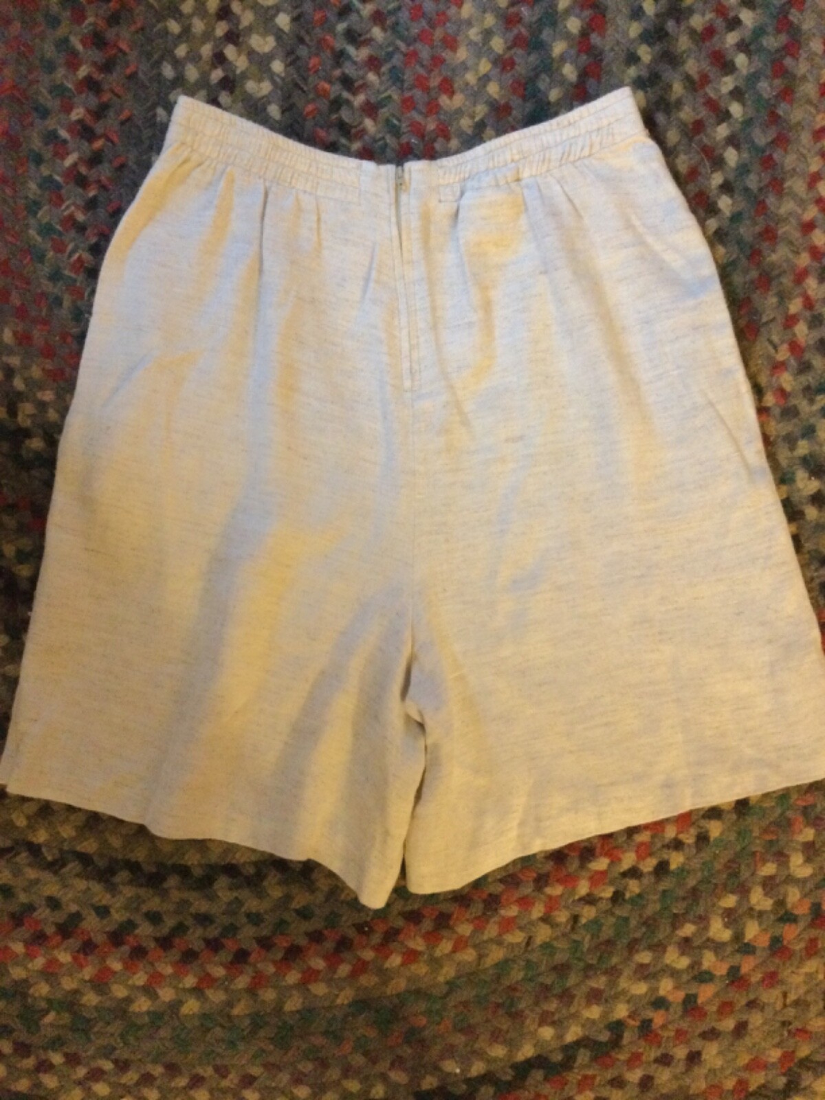 Womens’ Vintage B.X.B. Oatmeal Mid-Weight Rayon Linen Culottes Made in USA SZ 8