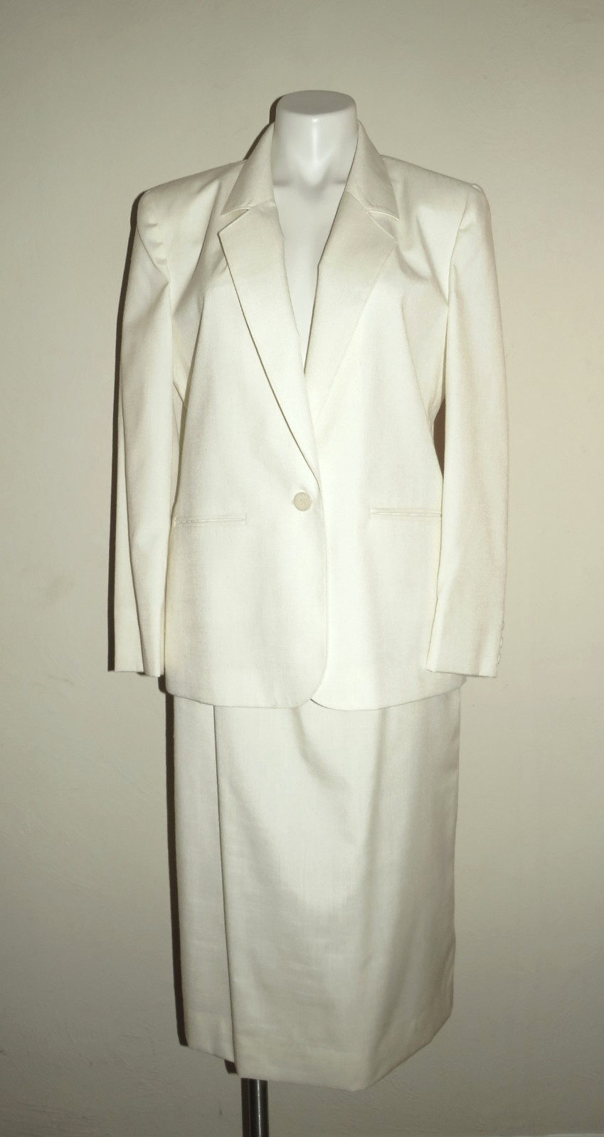 Vintage PENDLETON Country Sophisticates Silk Blend Ivory Blazer & Skirt Women 10