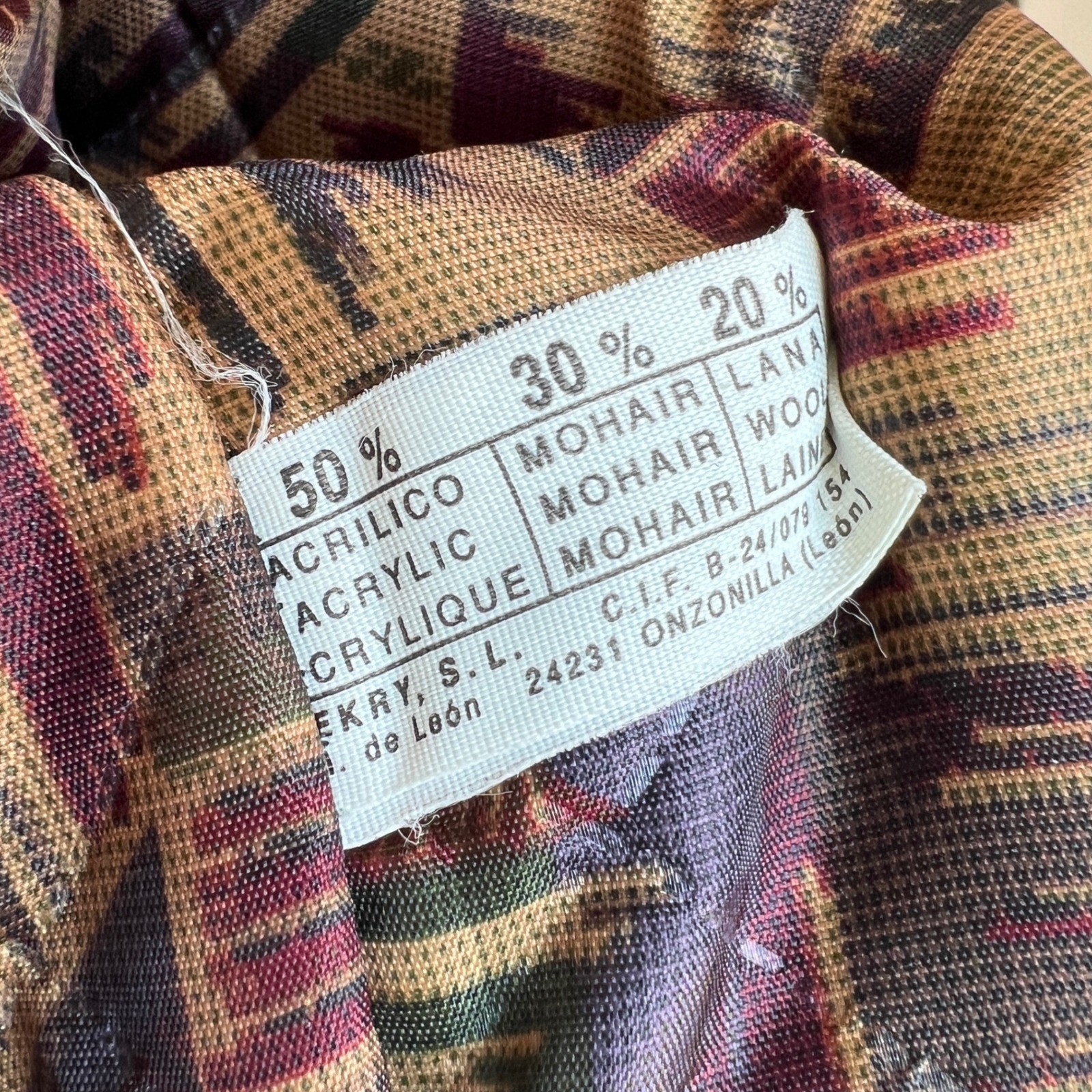 Vintage Cardigan Sweater XL Green Mohair Wool Blend Quilted Lined Oversized