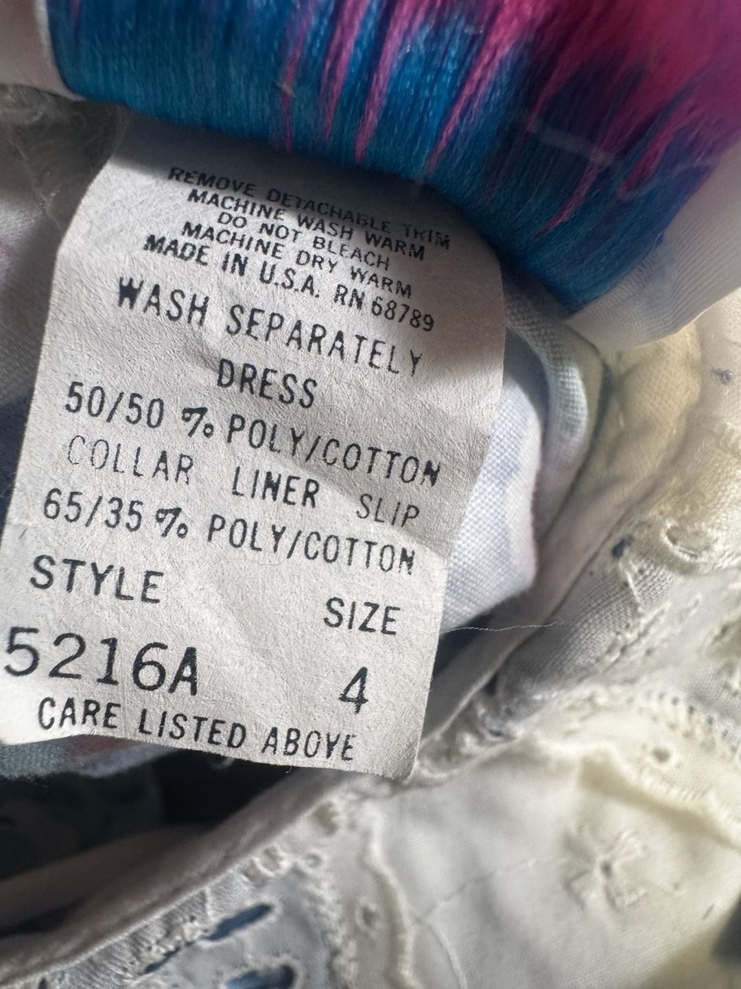 Martha’s Miniatures Vintage 80s Pastel Floral Ruffle Lace Dress