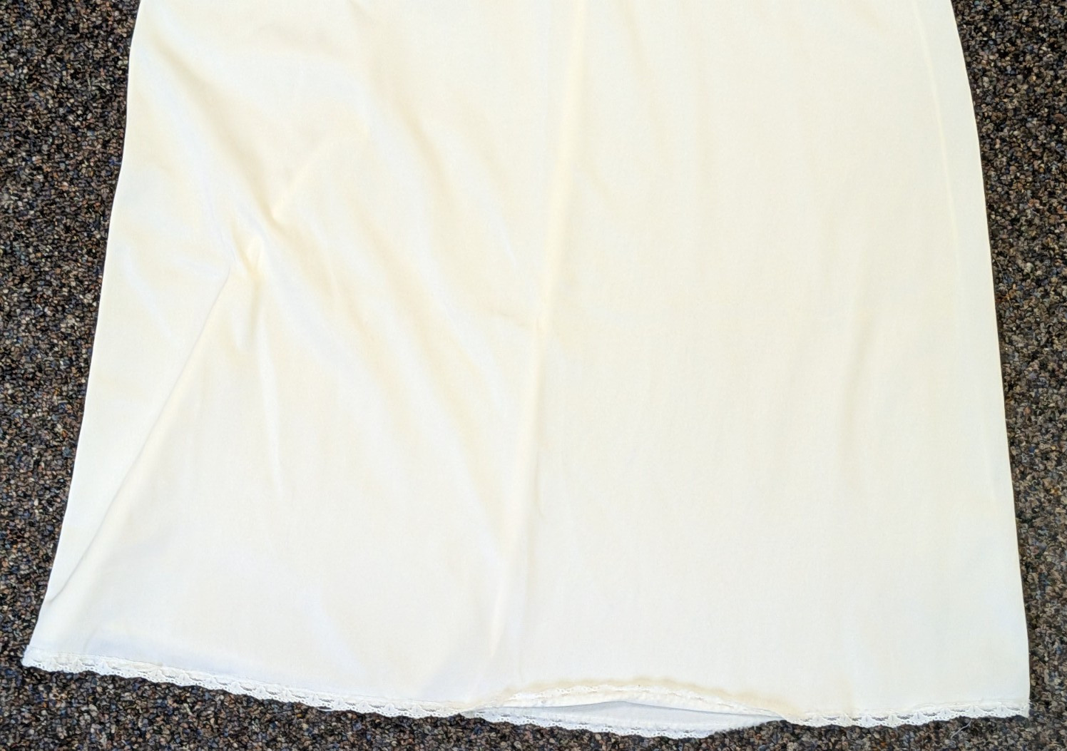 Vintage Sears The Doesn’t Slip Anti Cling 34 White Nylon Floral Lingerie Dress