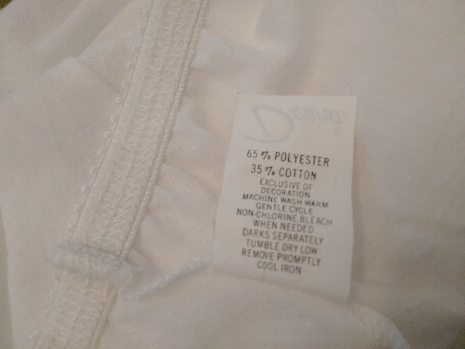Vintage Deena White Half SLIP Size Large Cotton Blend Made in USA