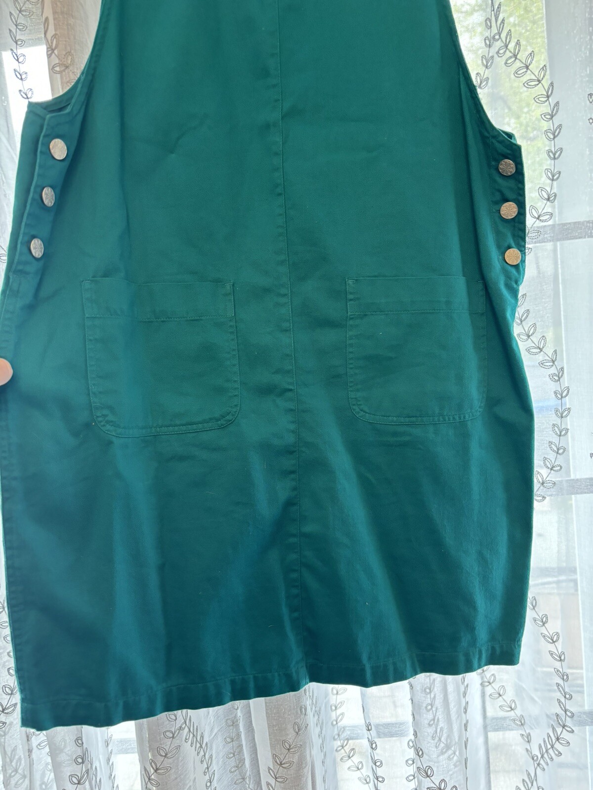 Vintage 90s FADS Teal Green Cotton Jumper w Patch Pockets Size L