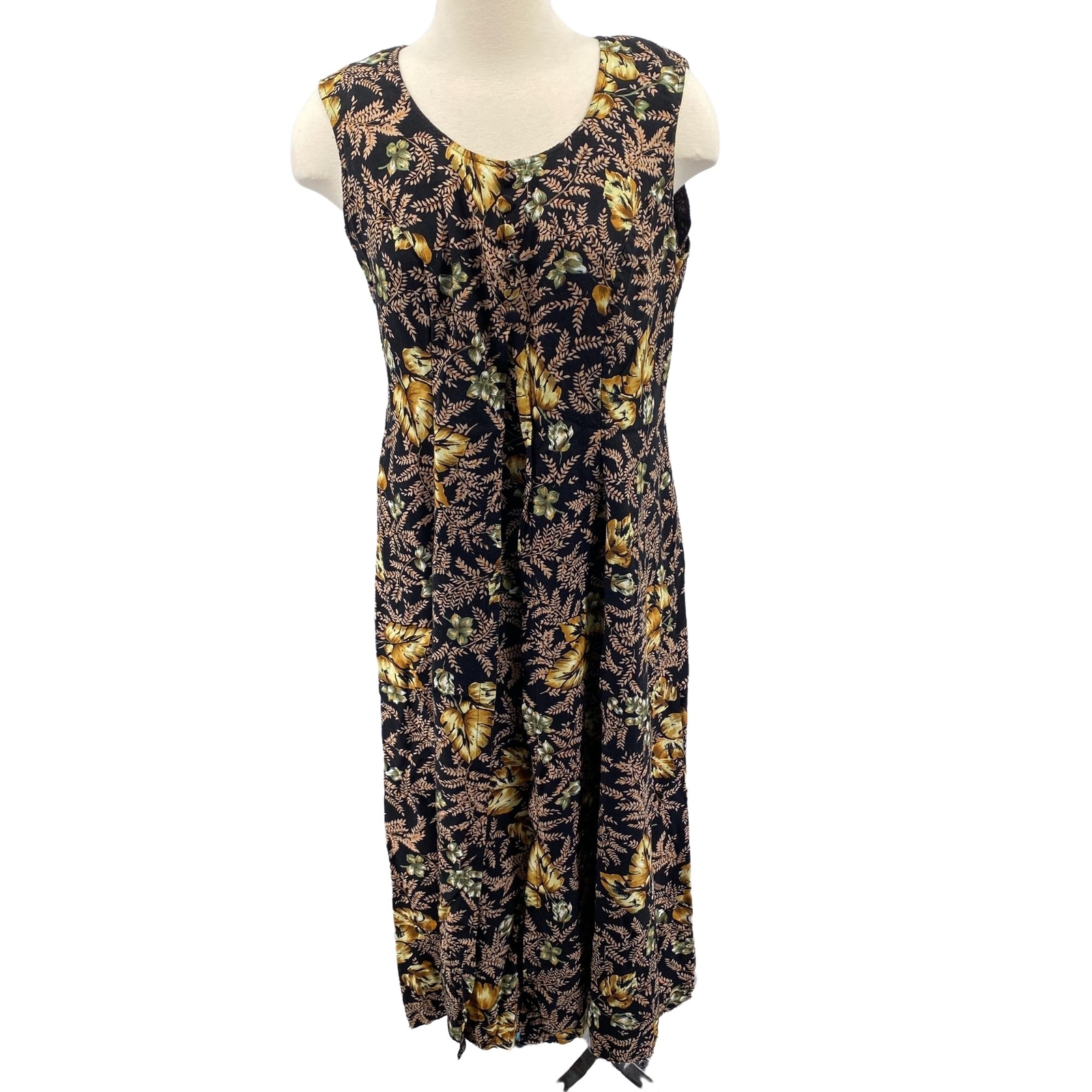 Vintage Jamie Brooke floral cottage prairie midi dress size 14 Large Xlarge Y2K