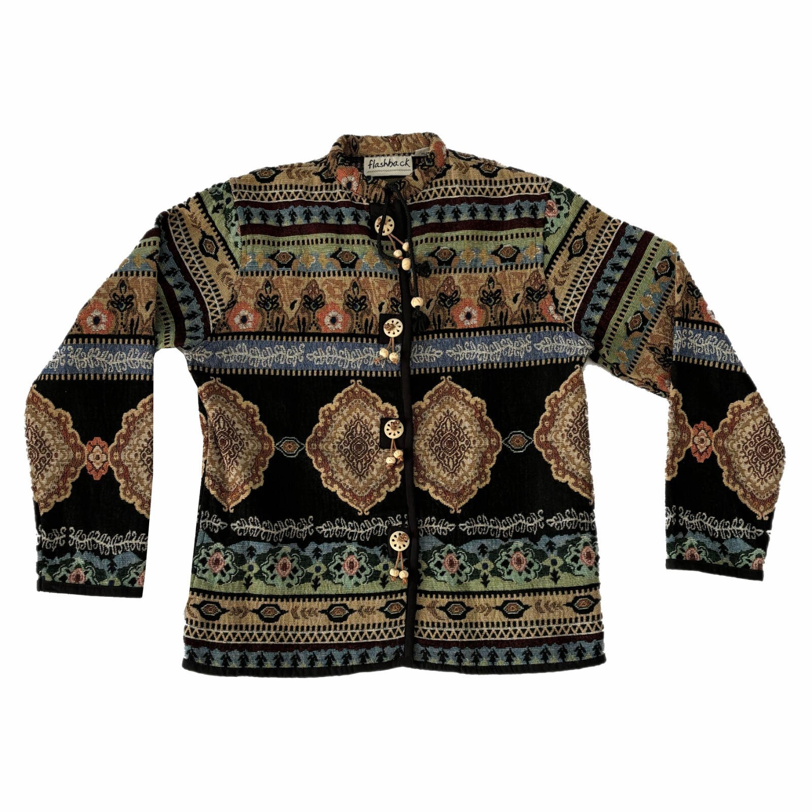 Flashback Womens Western Tapestry Blazer Small Prairie Ranch Rustic Boho