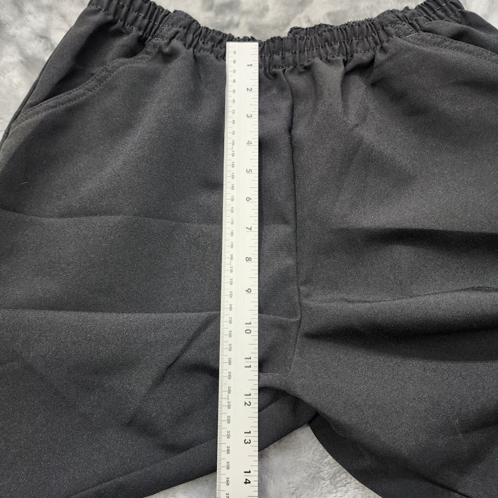 Vintage Chic Pants Womens 16 PETITE Black Pull On Elastic Waist Straight Casual