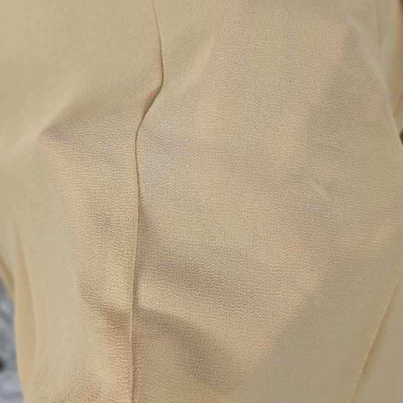 Vintage Sheer Cardigan Womens 18W Tan Jacket Long Sleeve Beaded Boho 1980s