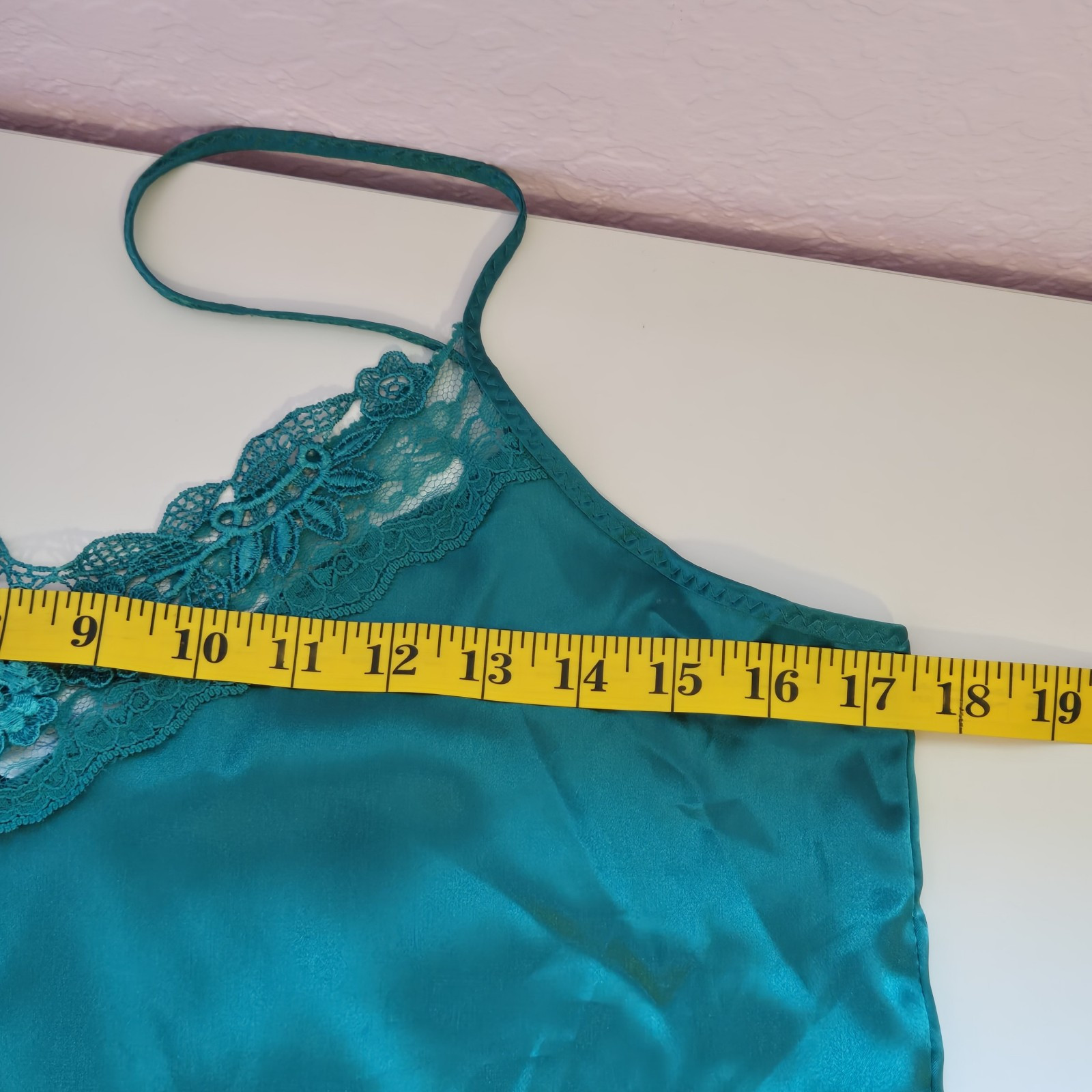 Dreamwear USA Vintage Satin Lace Camisole Top Green Size M Lingerie Feminine