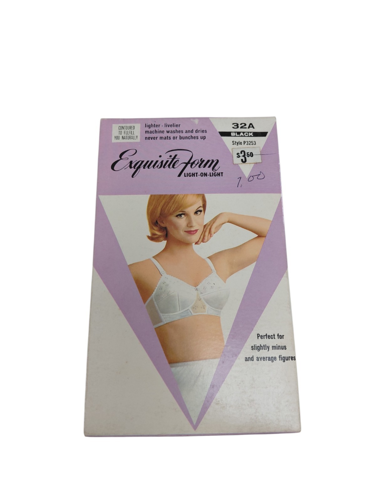 Vintage Exquisite Form Black Bra Size 32A