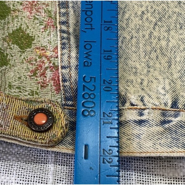Vintage JouJou Patchwork Denim Jacket Floral Tapestry Grunge Boho L