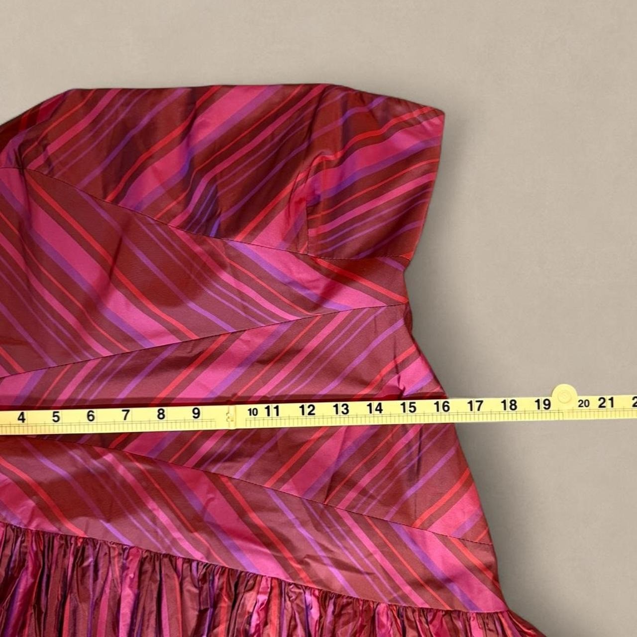 Vintage David Meister Strapless Pink Taffeta Homecoming Dress 12 90s Prom Gown