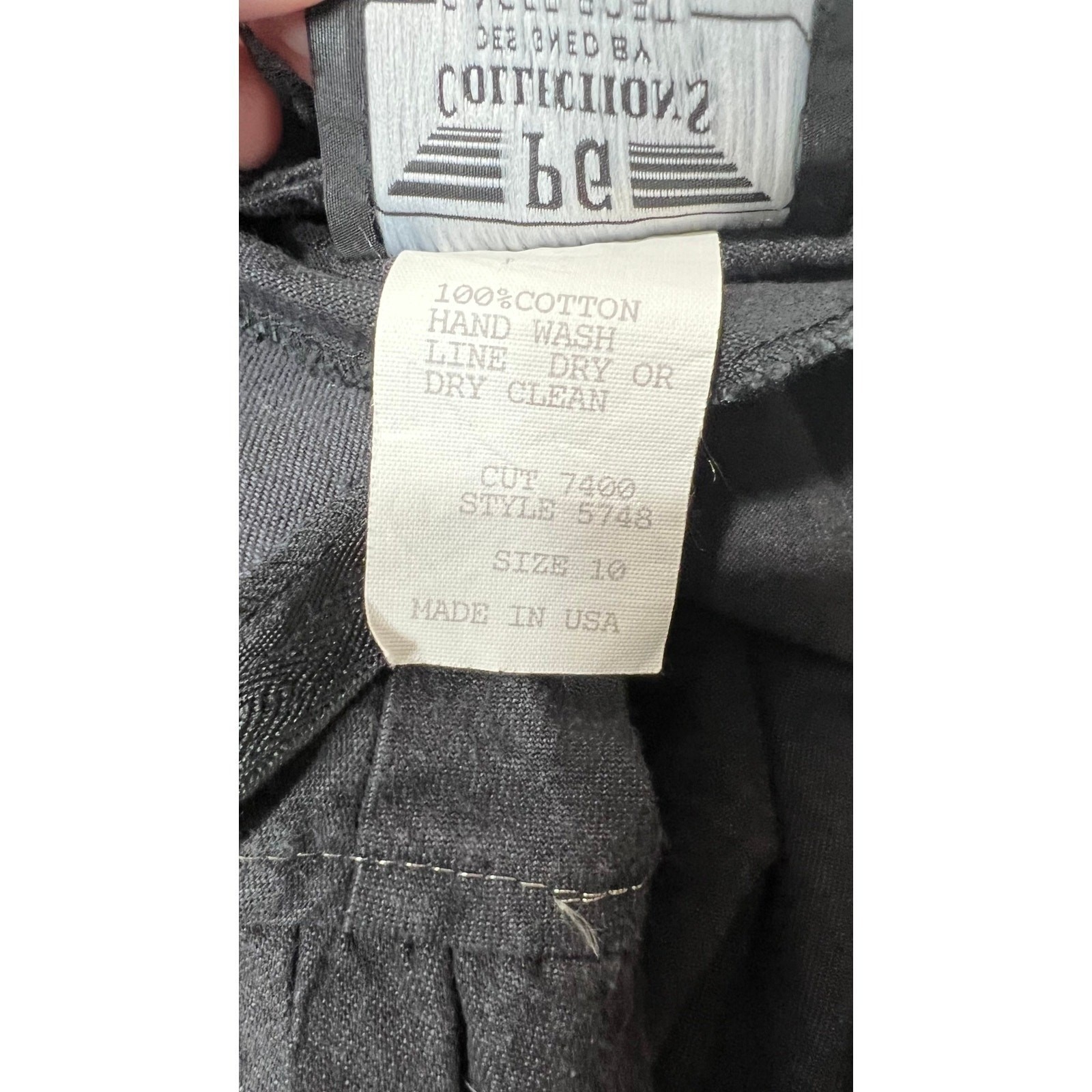 Vintage PG Collections Ginger Bort Black Denim Western Midi Dress Size 10